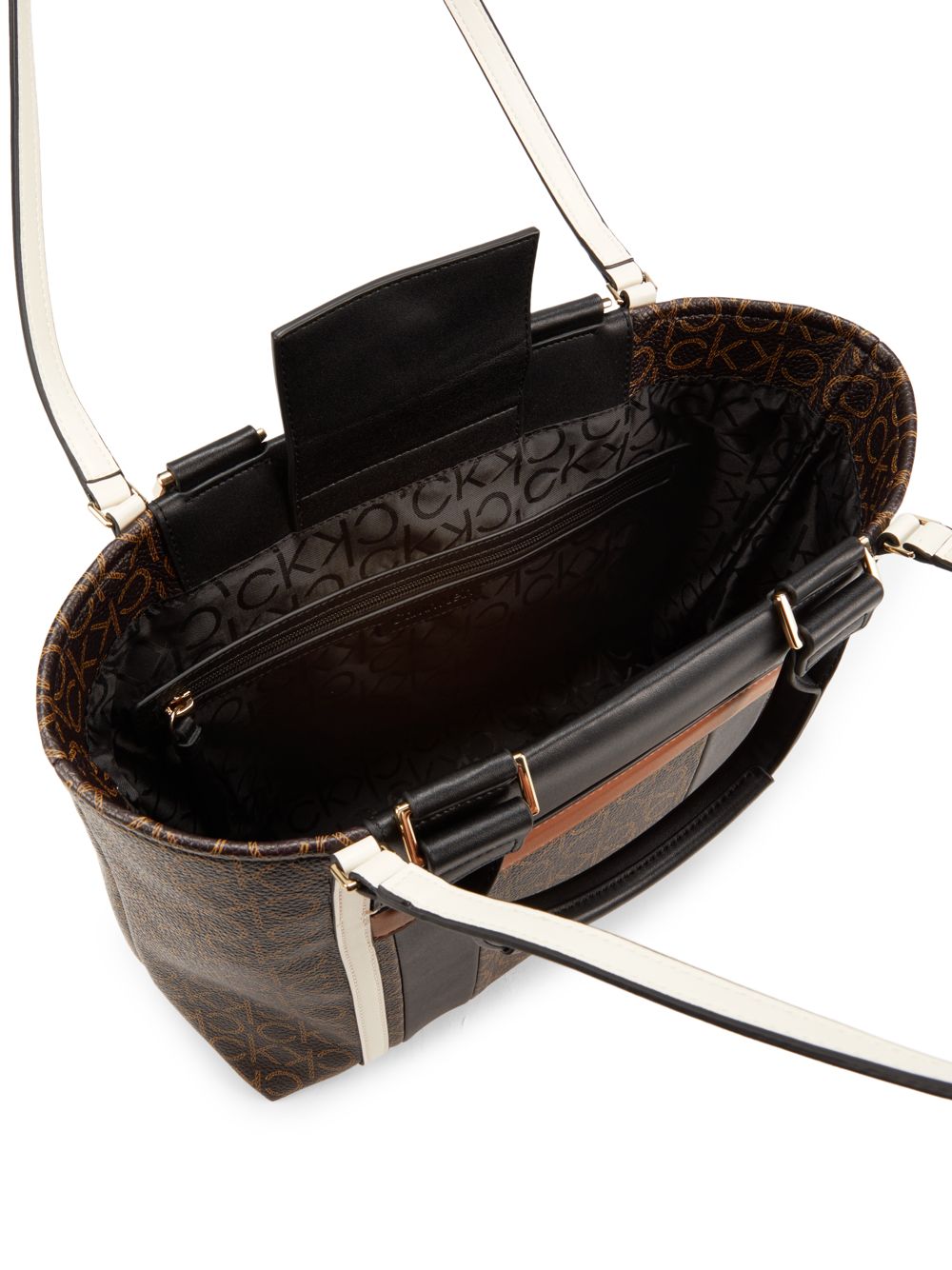 Monogram Print Shoulder Bag (Brown)
