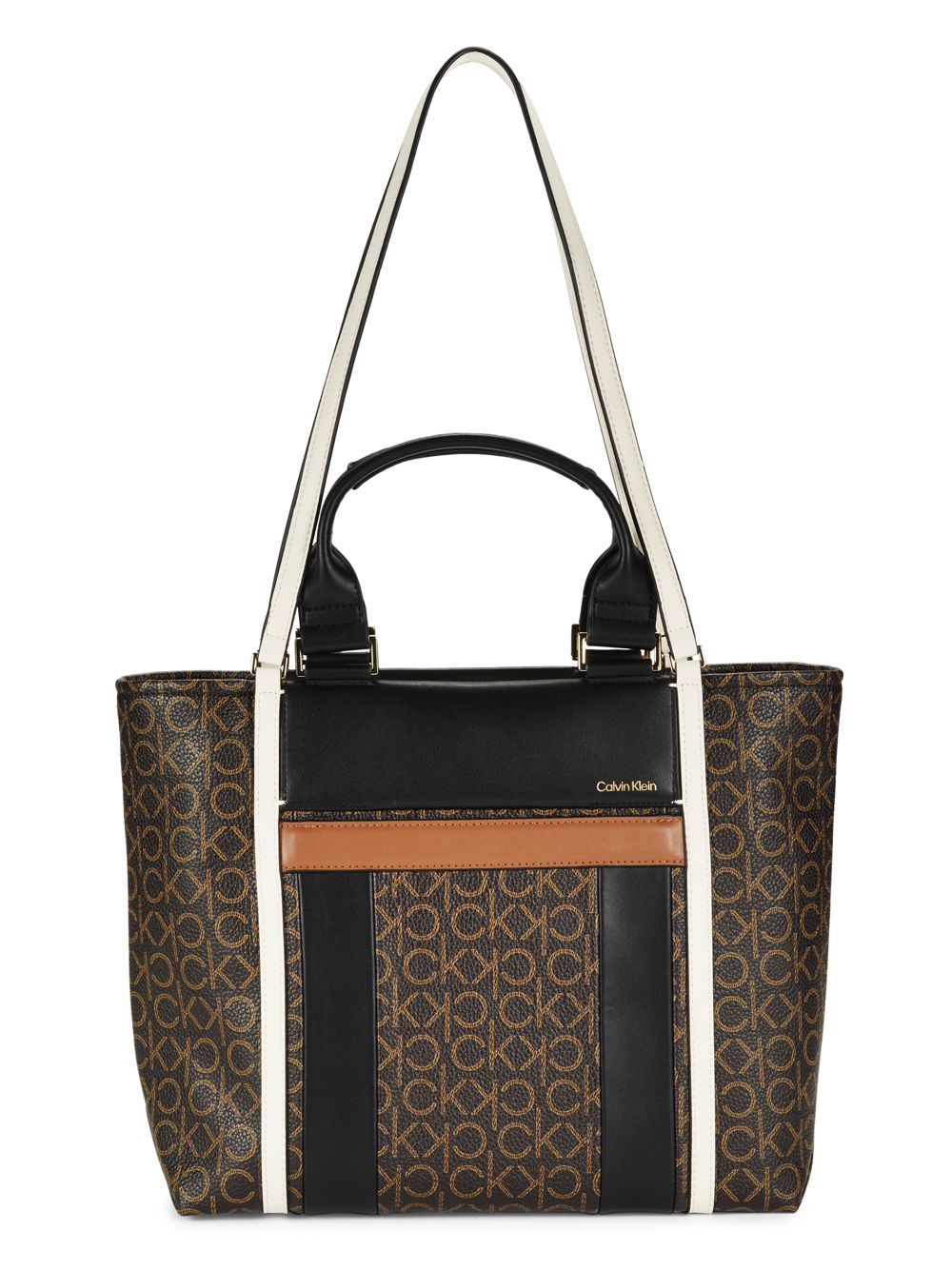 Monogram Print Shoulder Bag (Brown)