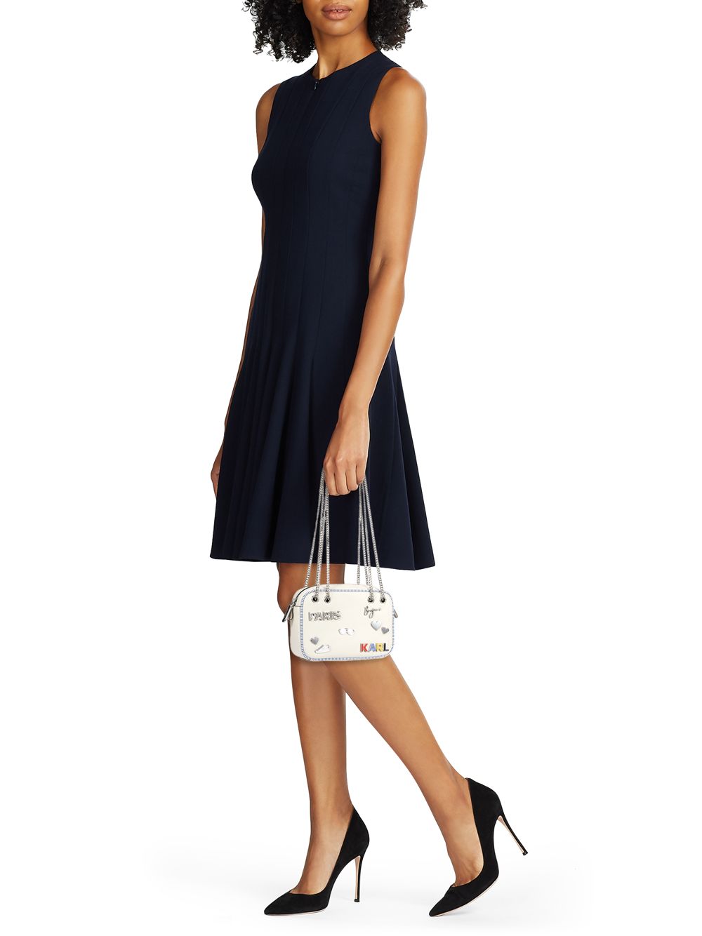 Logo Embellished Crossbody Bag (White)