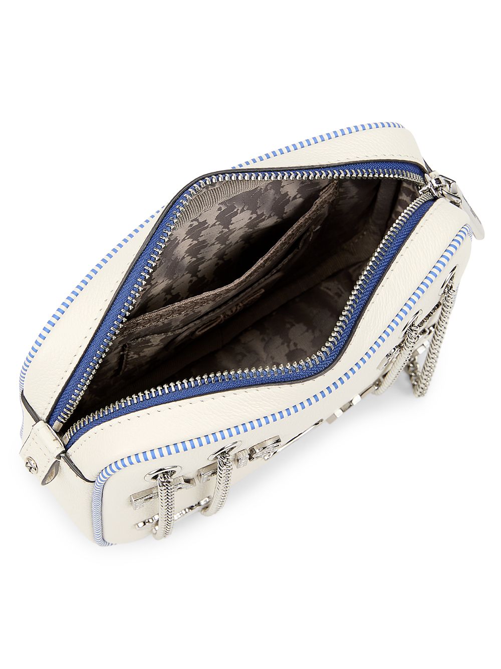 Logo Embellished Crossbody Bag (White)