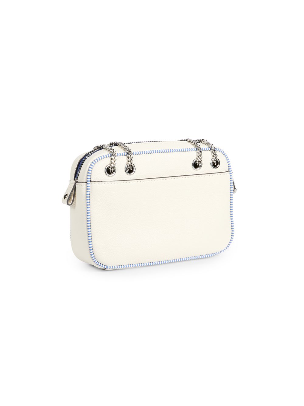 Logo Embellished Crossbody Bag (White)