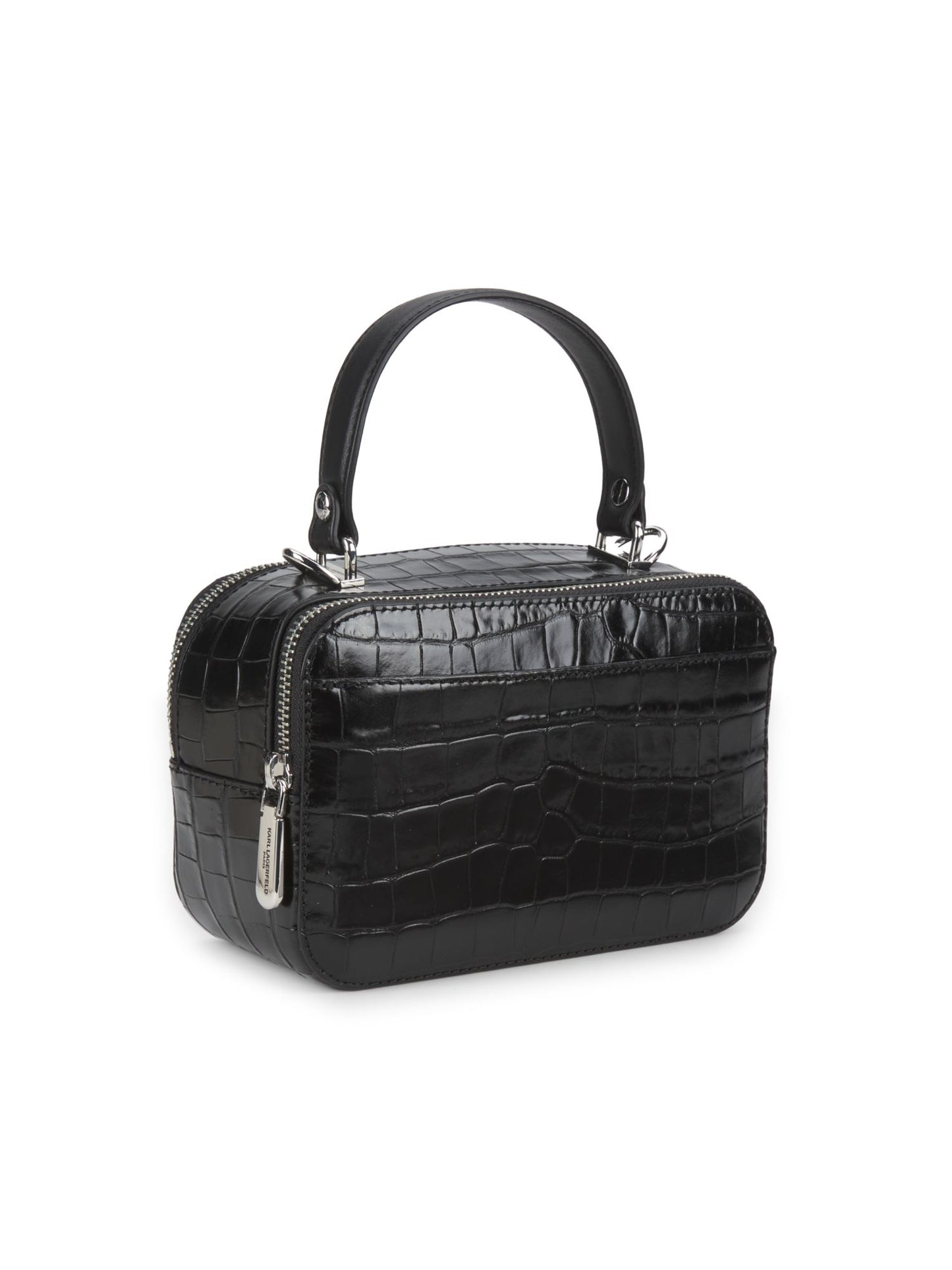 Simone Alligator-Embossed Crossbody Camera Bag (Black)