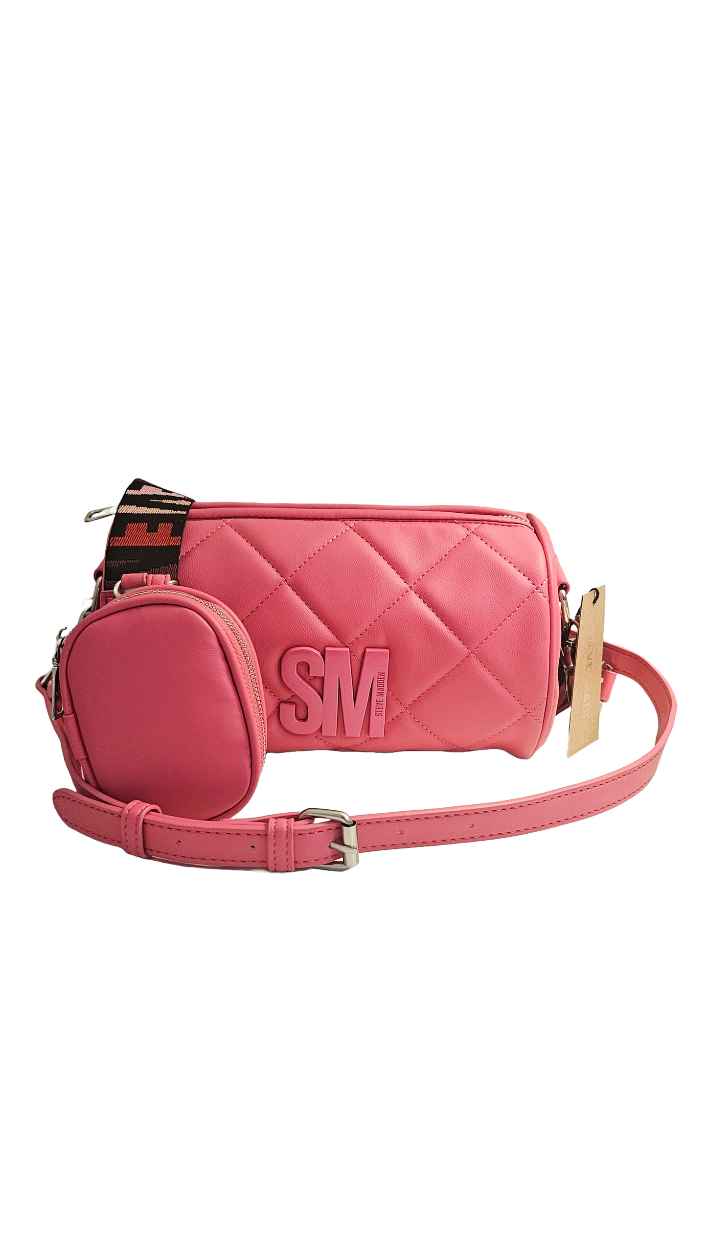 BGerri Quilted Barrrel Crossbody (Pink Flash)