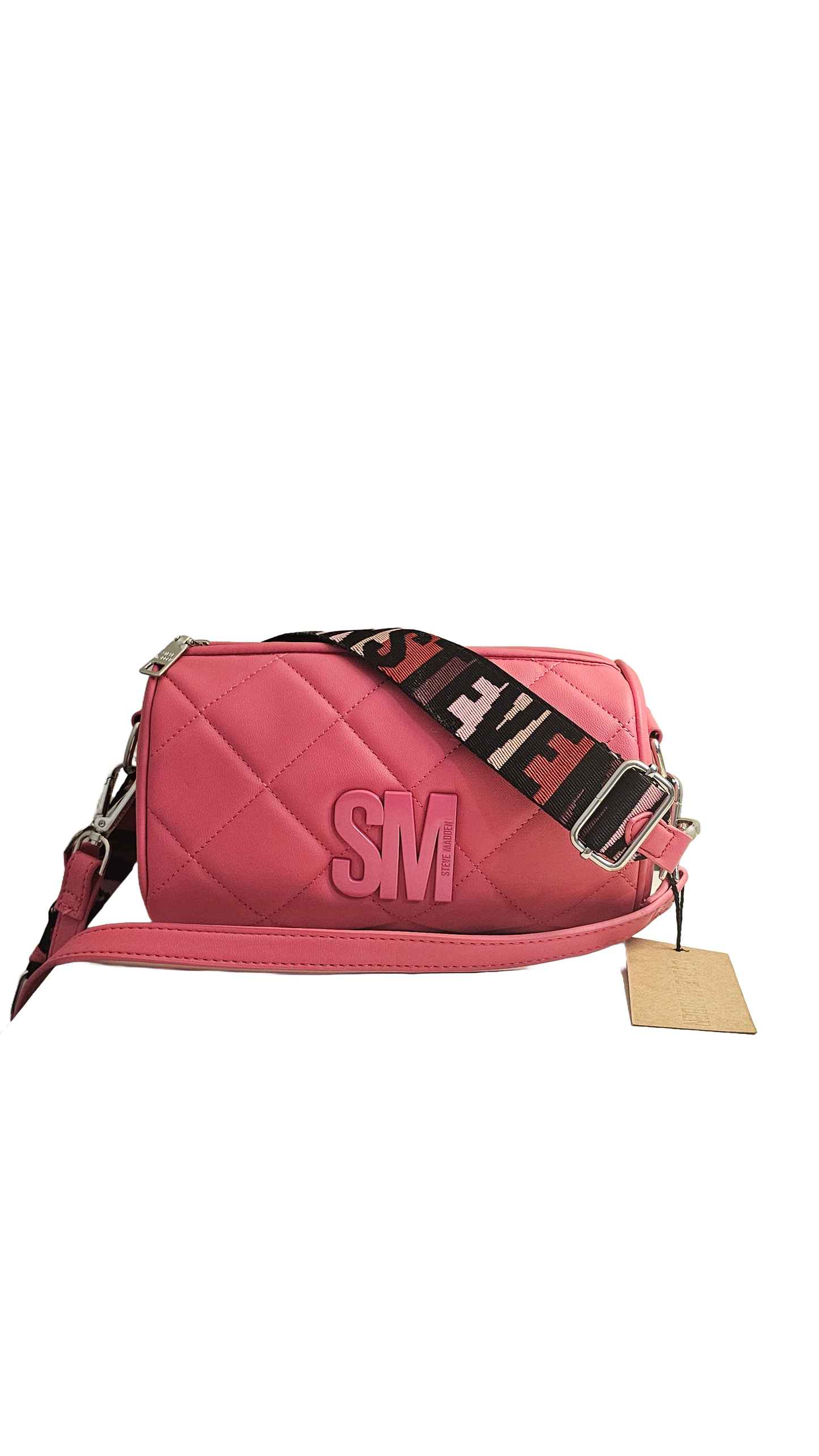 BGerri Quilted Barrrel Crossbody (Pink Flash)