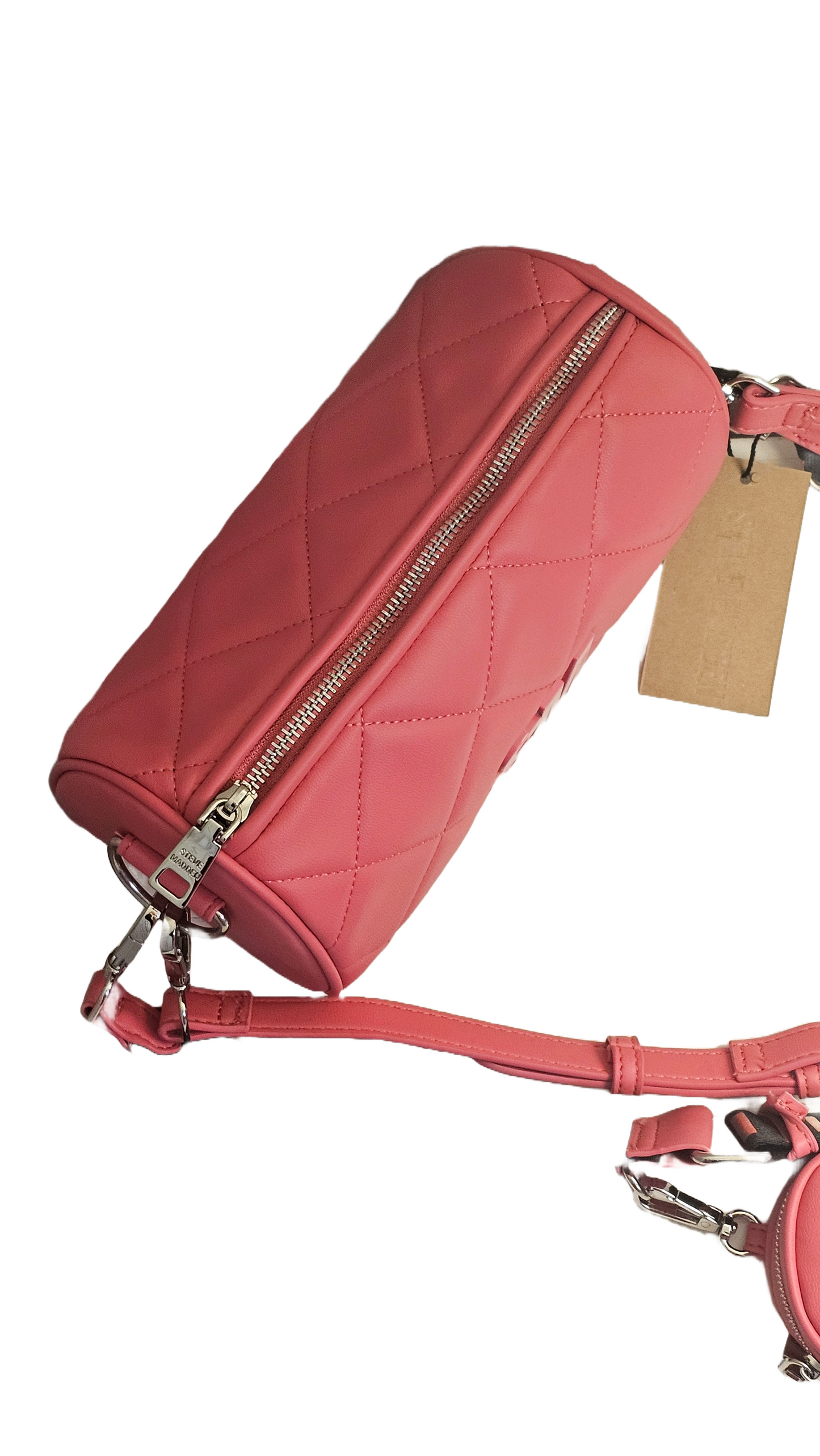 BGerri Quilted Barrrel Crossbody (Pink Flash)