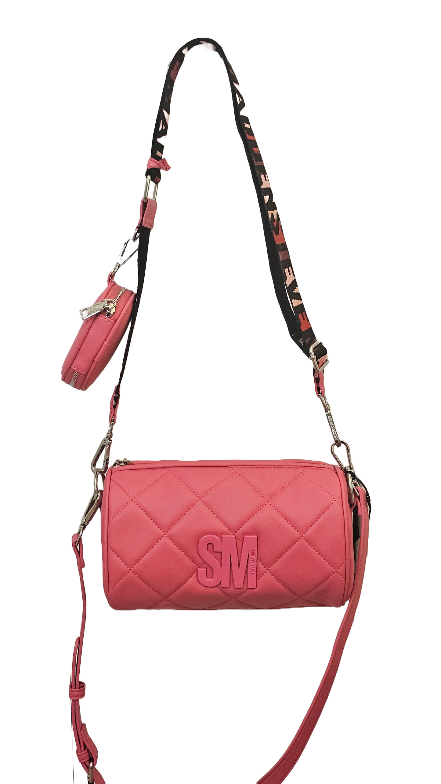 BGerri Quilted Barrrel Crossbody (Pink Flash)