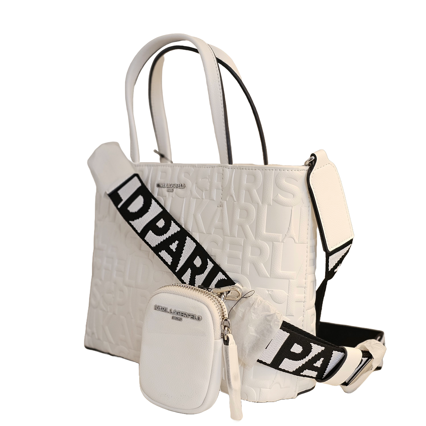 Maybelle Tote Bag (White / Silver)