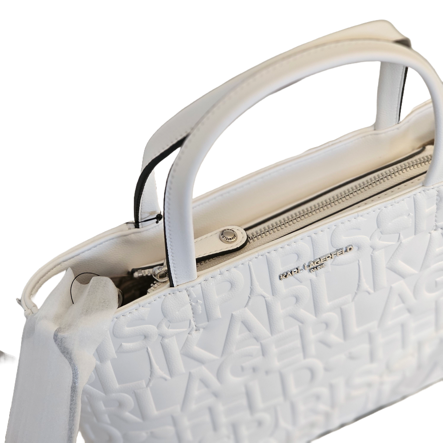 Maybelle Tote Bag (White / Silver)