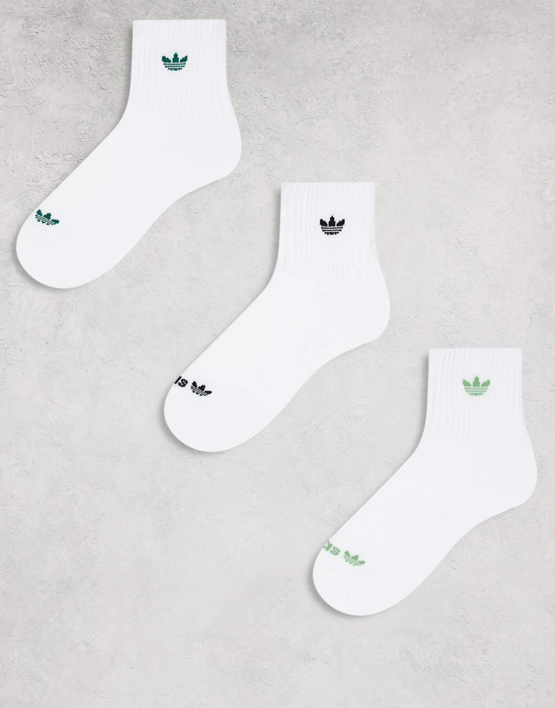 Originals Trefoil 2.0 3-Pack High Quarter Socks (White)