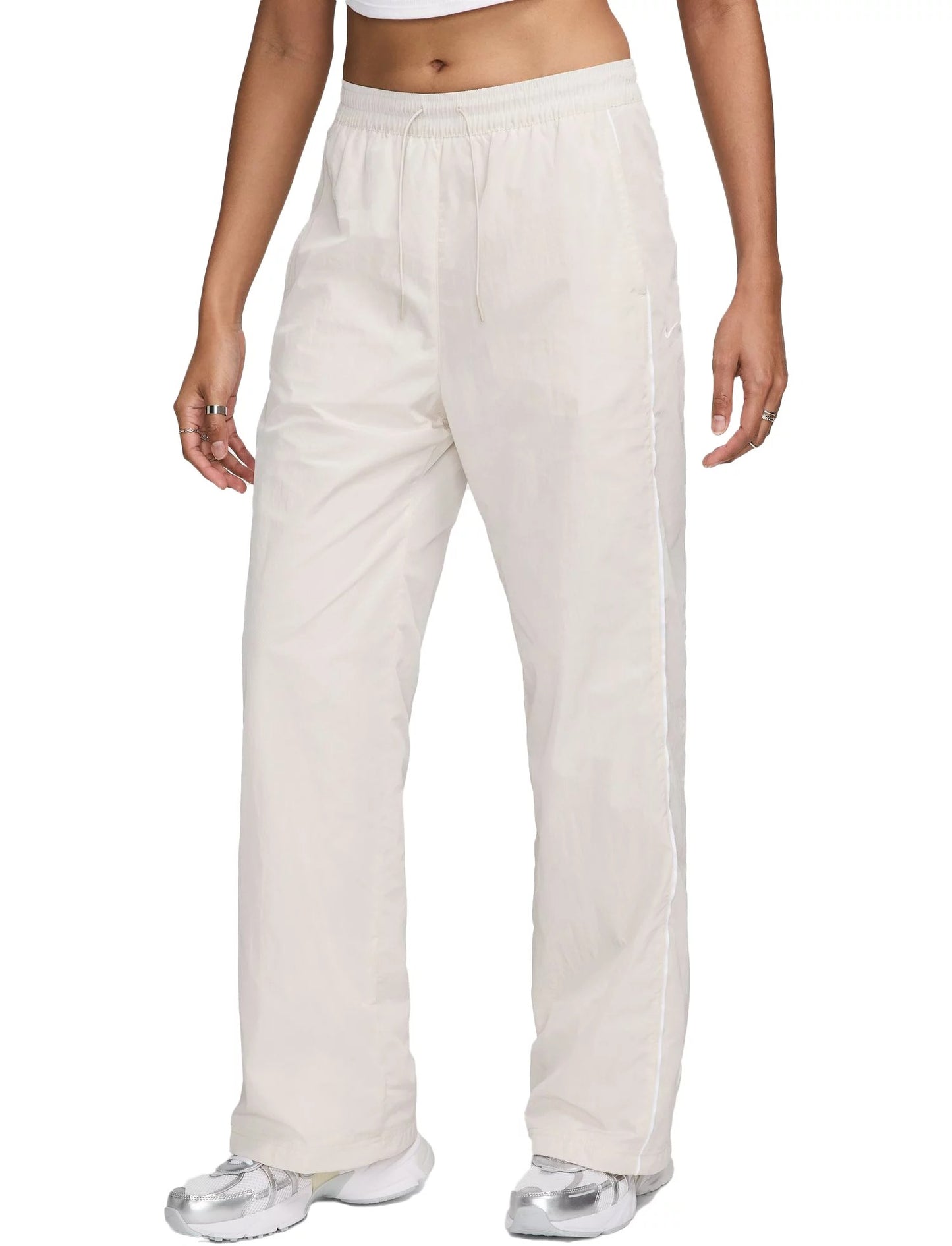 Windrunner High-Waisted Woven Open-Hem Pants (Light Orewood Brown)