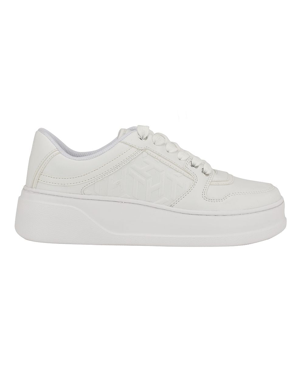 Glenny Platform Lace Up Sneakers (White)