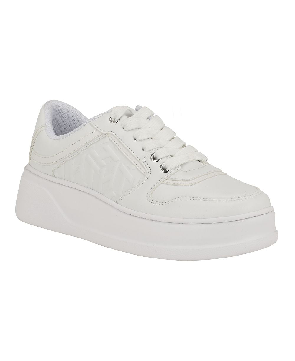 Glenny Platform Lace Up Sneakers (White)