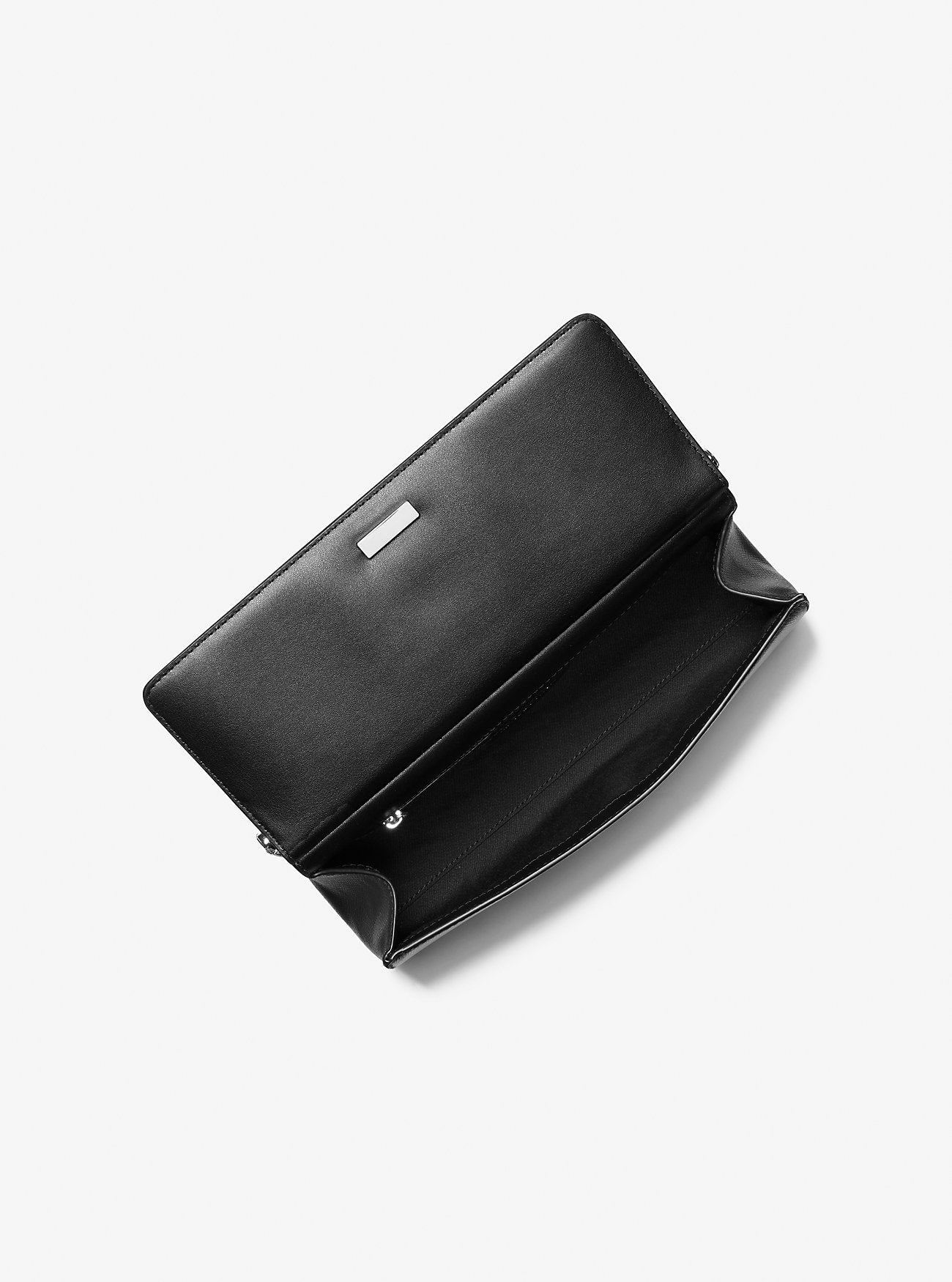Carmine Medium Leather Pochette (Black)