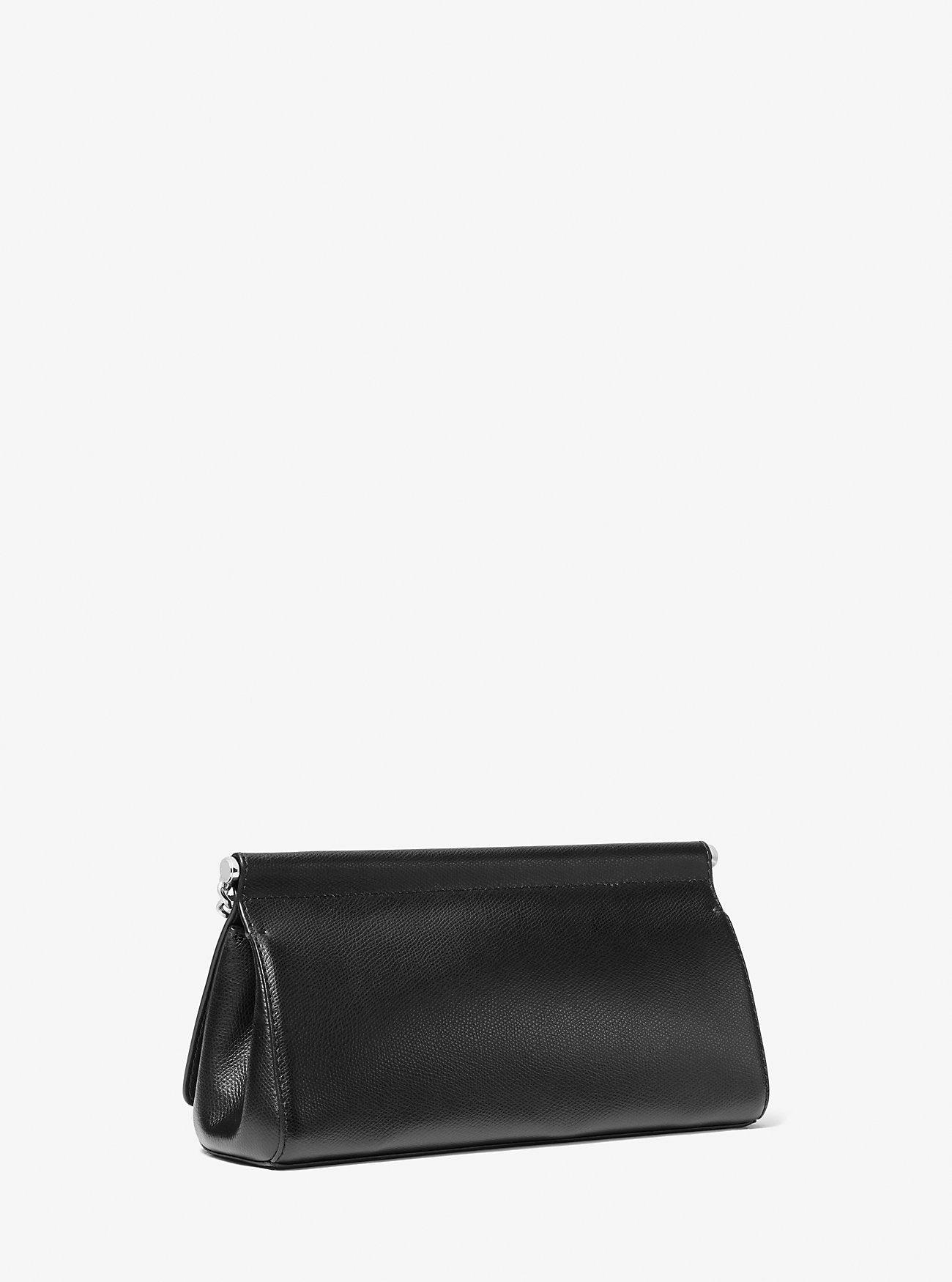 Carmine Medium Leather Pochette (Black)