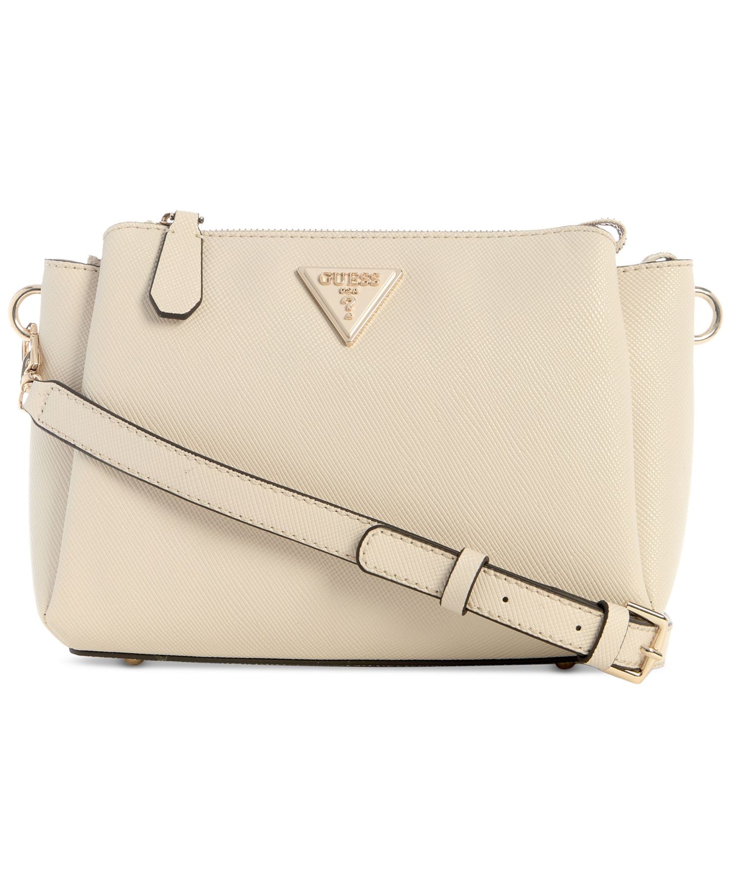 Noelle Triple Compartment Crossbody (Light Beige)