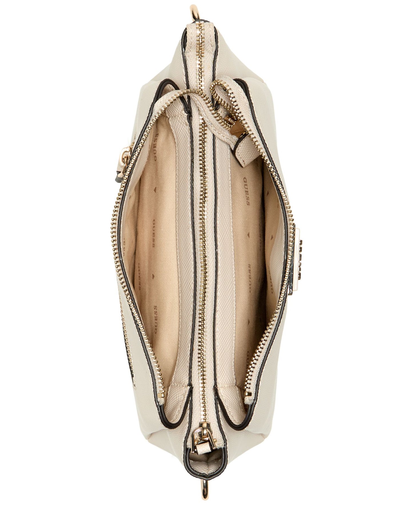 Noelle Triple Compartment Crossbody (Light Beige)