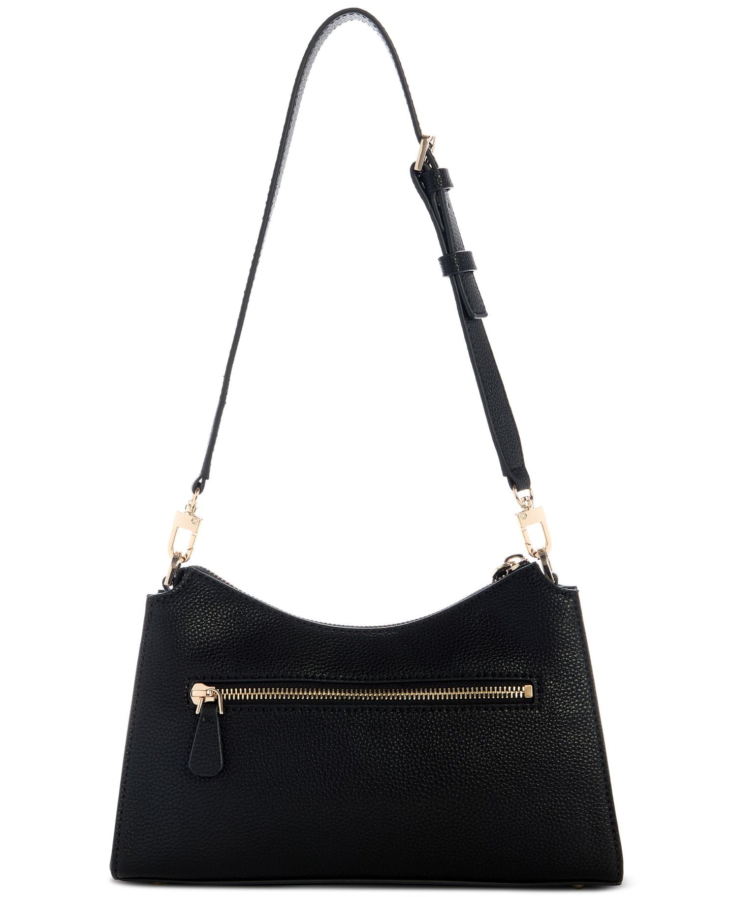 Micaela Top-Zip Shoulder Bag (Black)