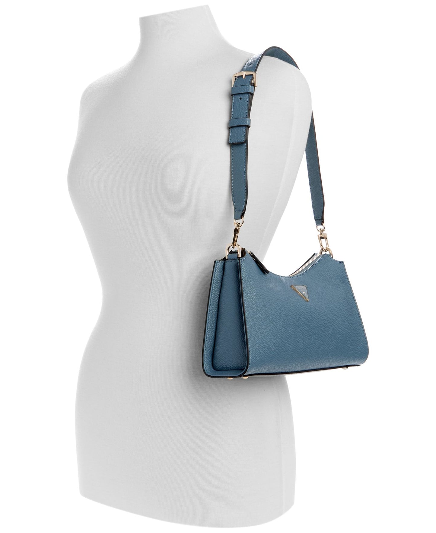 Micaela Top-Zip Shoulder Bag (Slate)