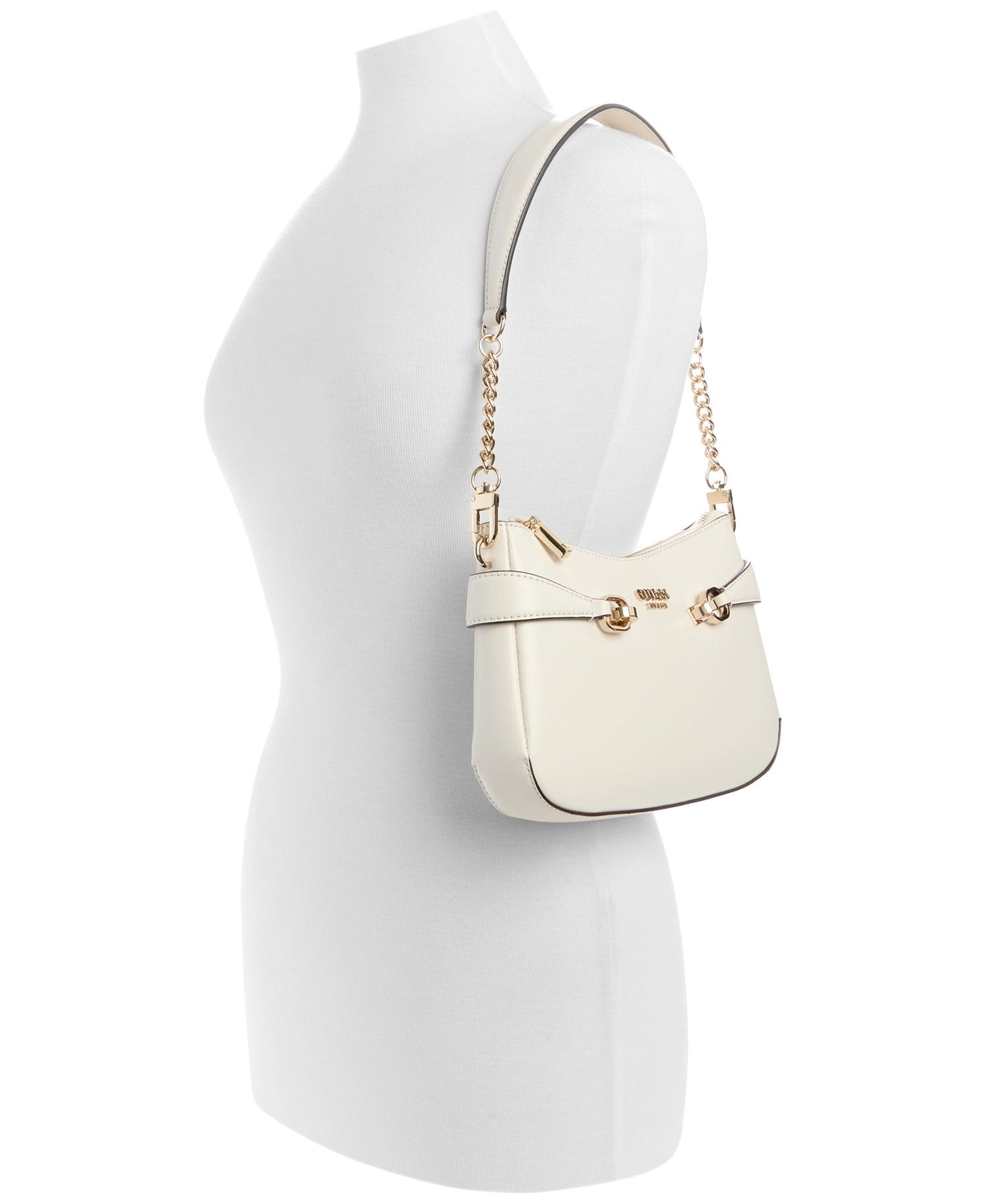 Lorelei Top-Zip Shoulder Bag (Bone)