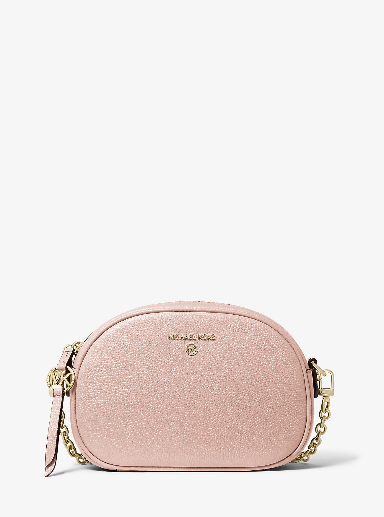 Jet Set Small Pebbled Leather Convertible Camera Bag (Soft Pink)