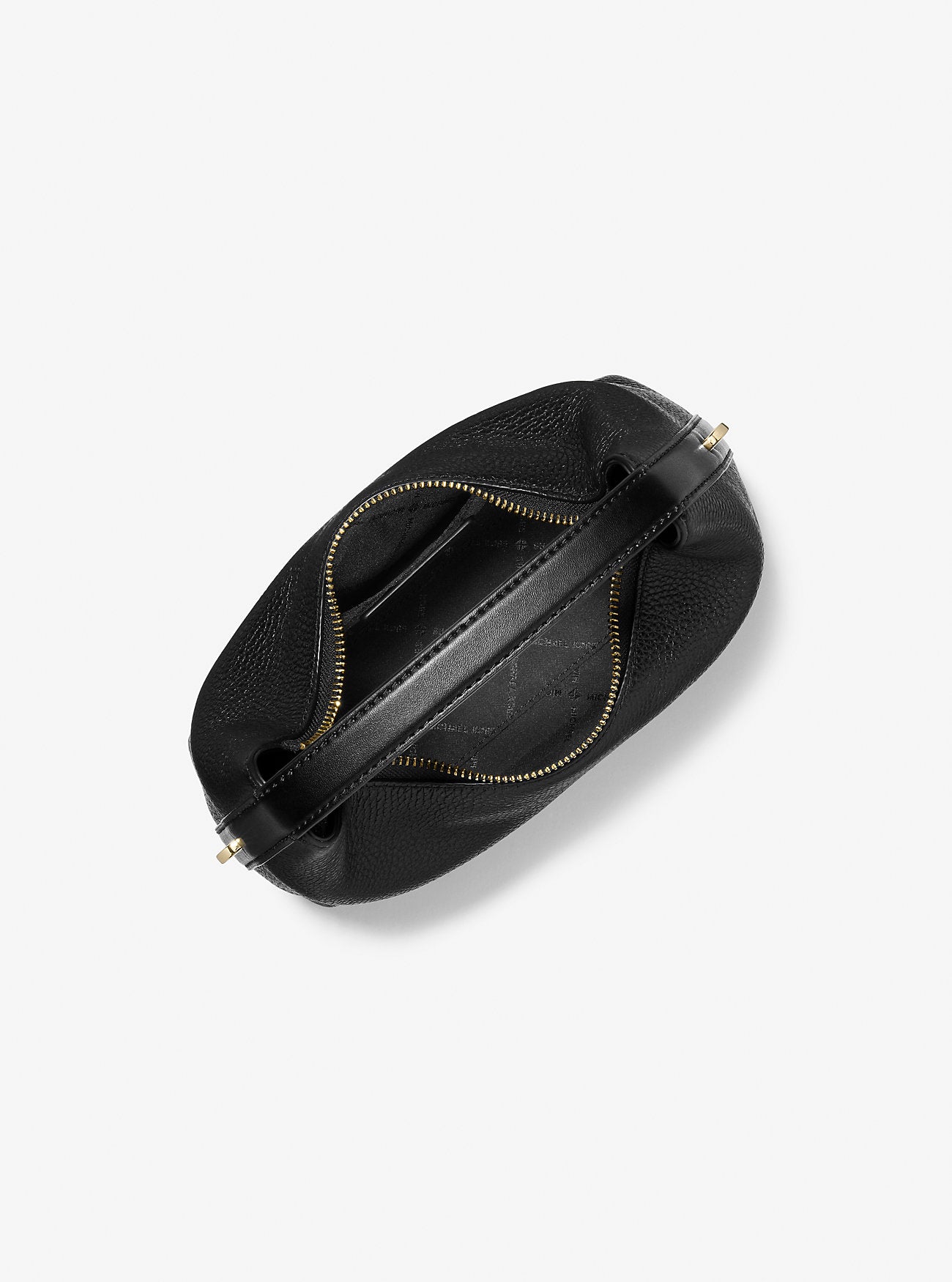 Ember Small Pebbled Leather Messenger Bag (Black)
