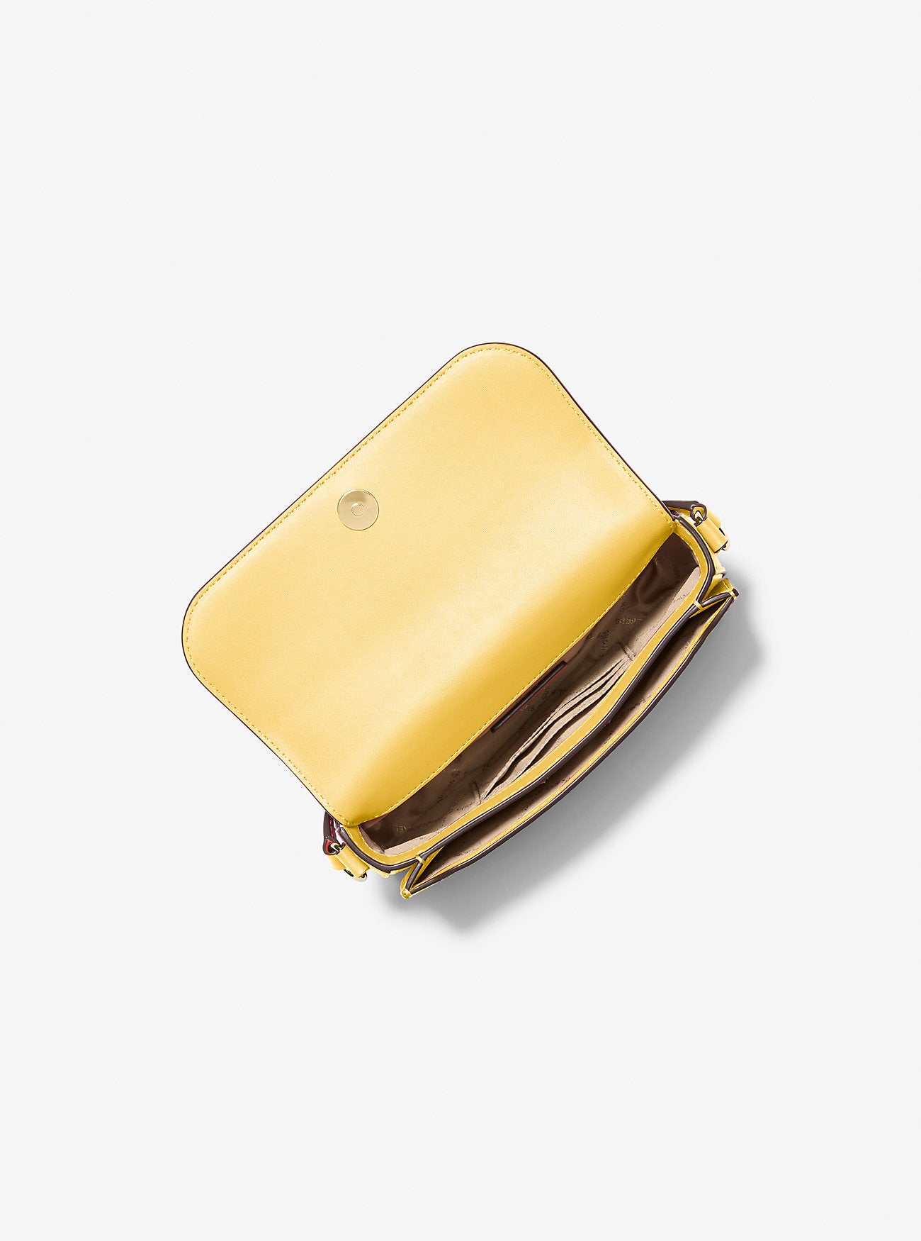 Jet Set Travel Small Pebbled Leather Crossbody Bag (Daisy Yellow)