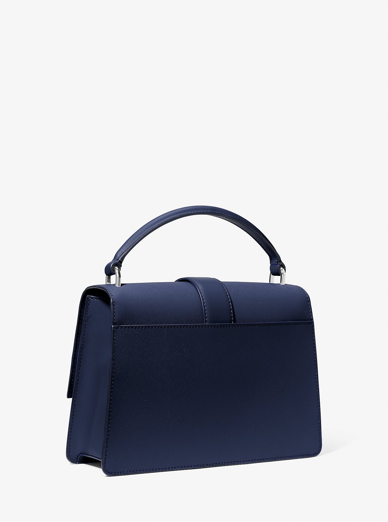 Greenwich Medium Saffiano Leather Satchel (Navy)