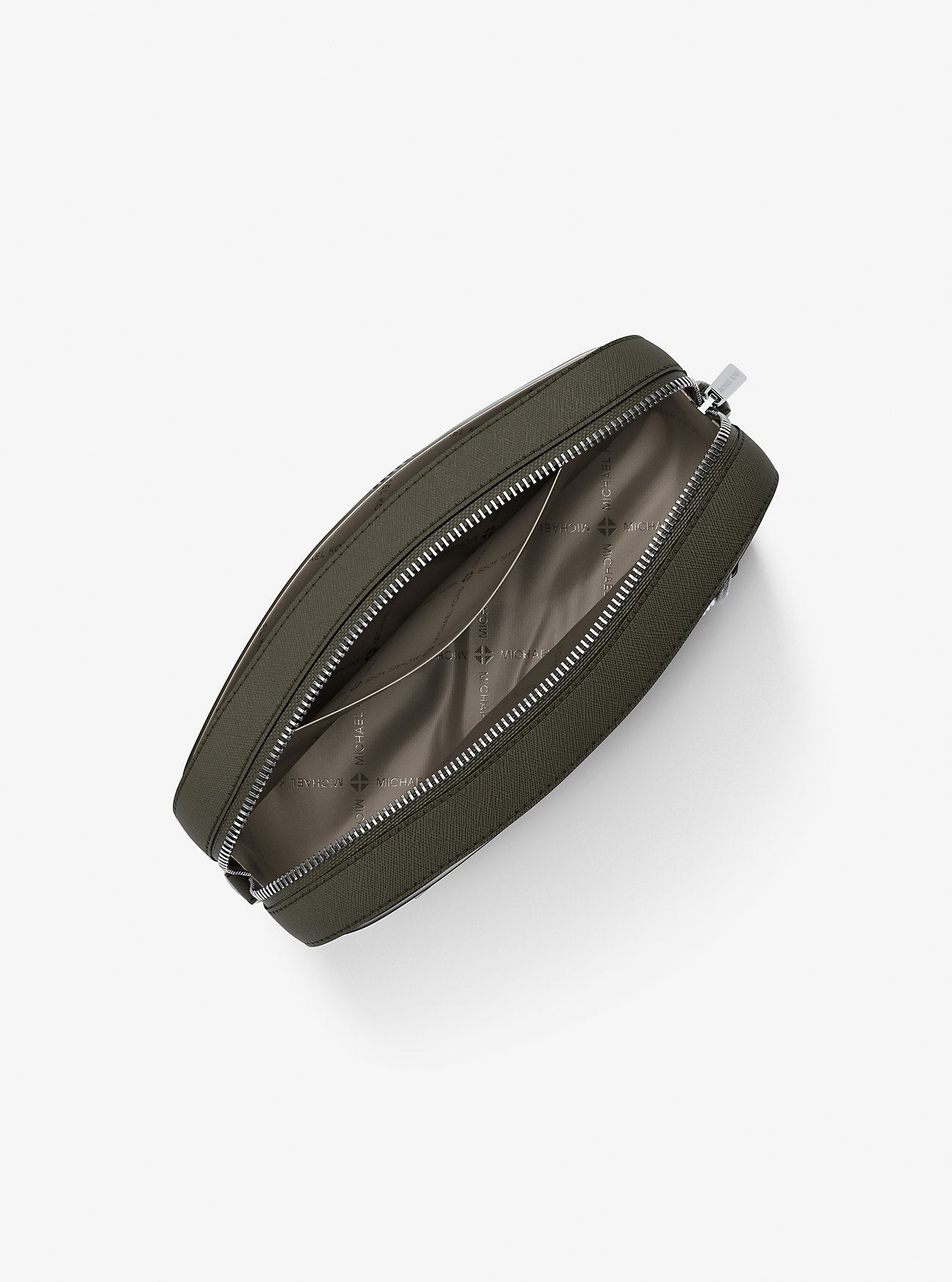 Jet Set Large Saffiano Leather Crossbody Bag (Olive)