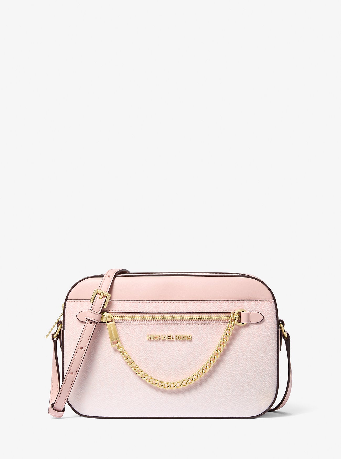 Jet Set Large Ombré Signature Logo Crossbody Bag (Powder Blush)