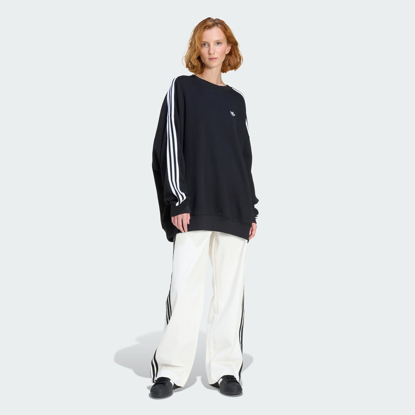 3 Stripes Oversized Adilenium Crew Sweater (Black)