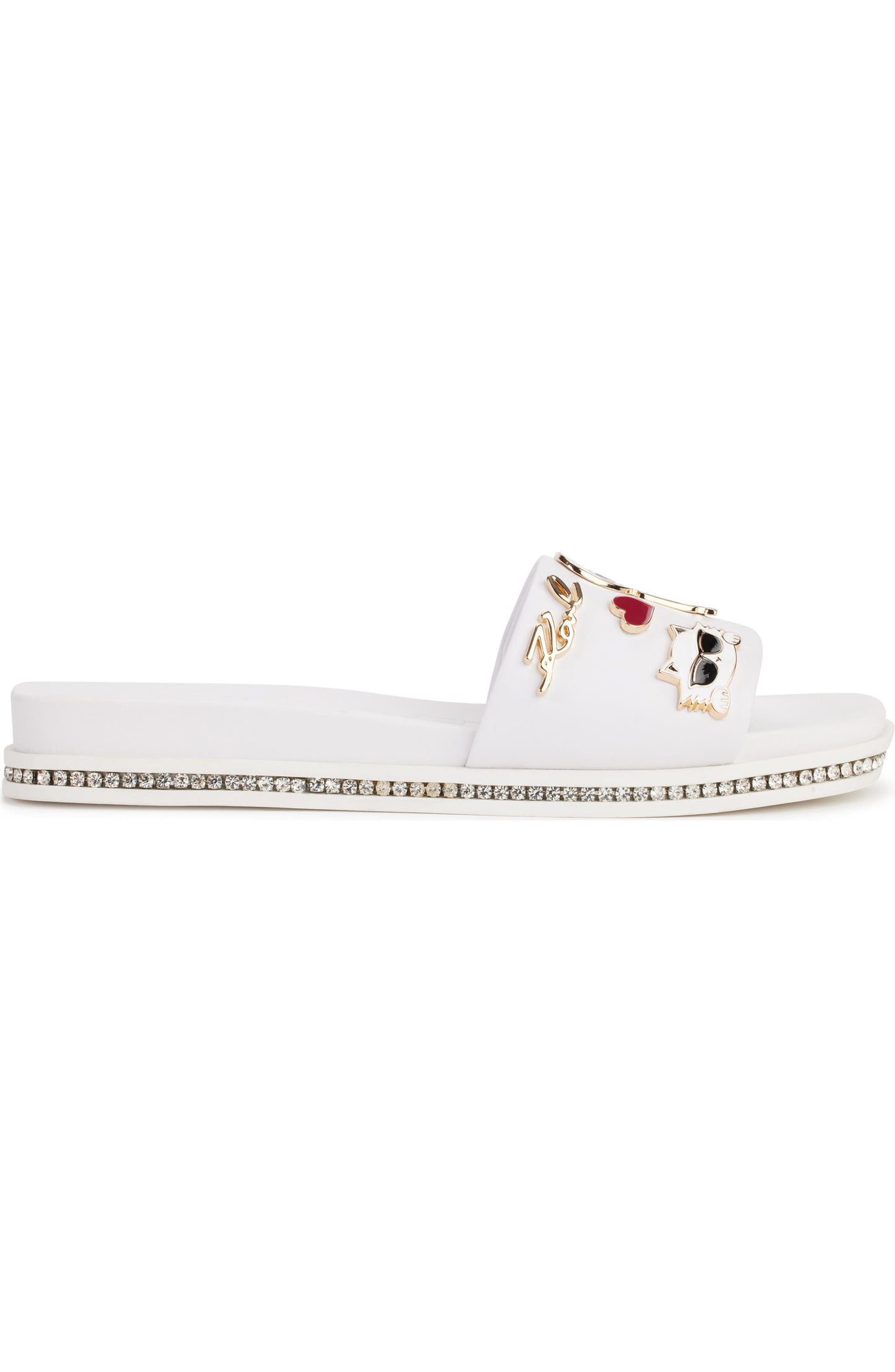 Jeslyn Cate Pins Embellished Slide (Bright White)