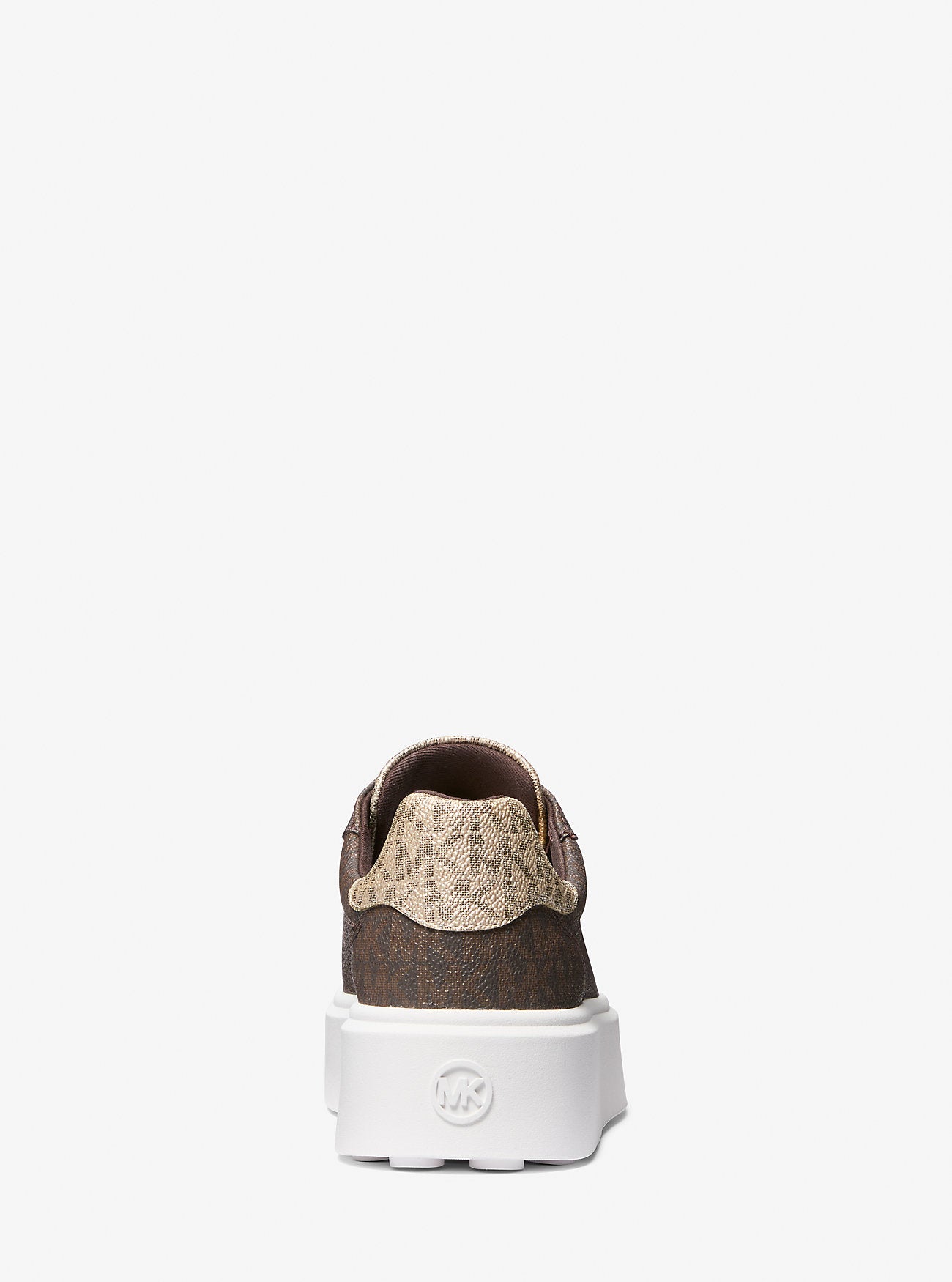 Romey Metallic Two-Tone Signature Logo Platform Sneaker (Brown)