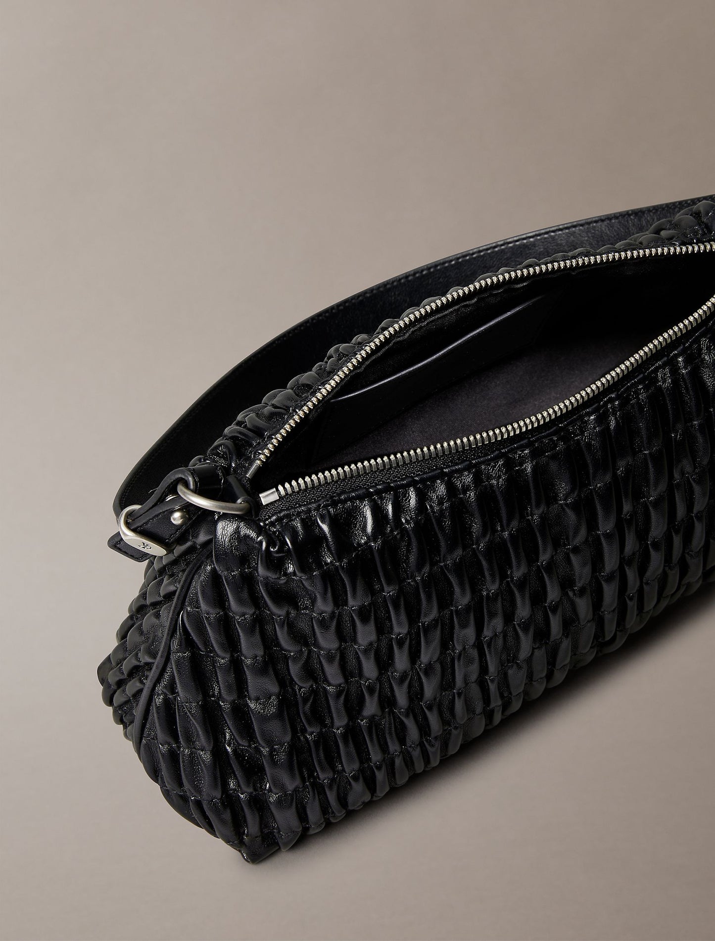 Ruched Shoulder Bag (Black)