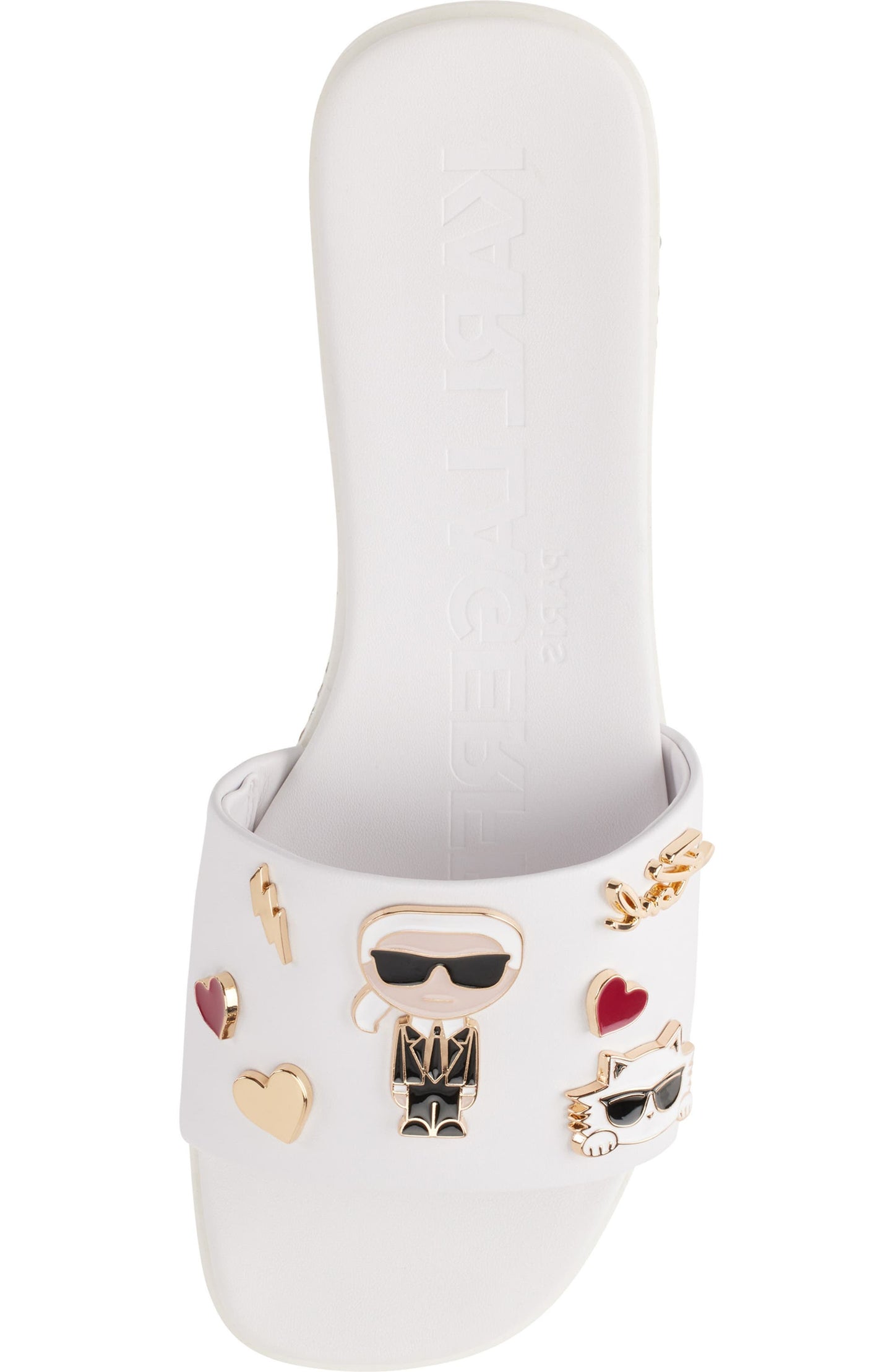 Jeslyn Cate Pins Embellished Slide (Bright White)