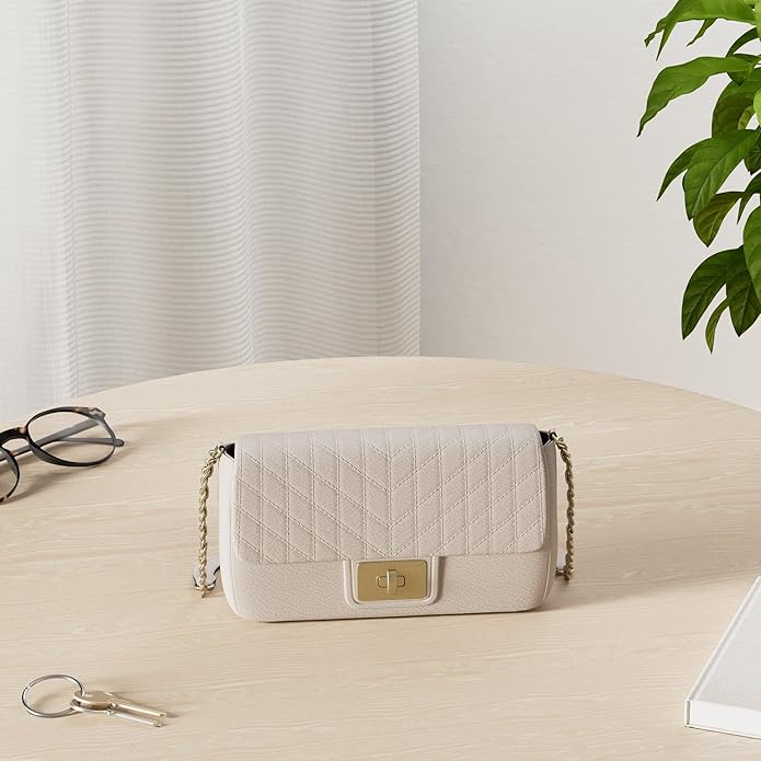 Mini Agyness Leather Crossbody Bag (Shell)