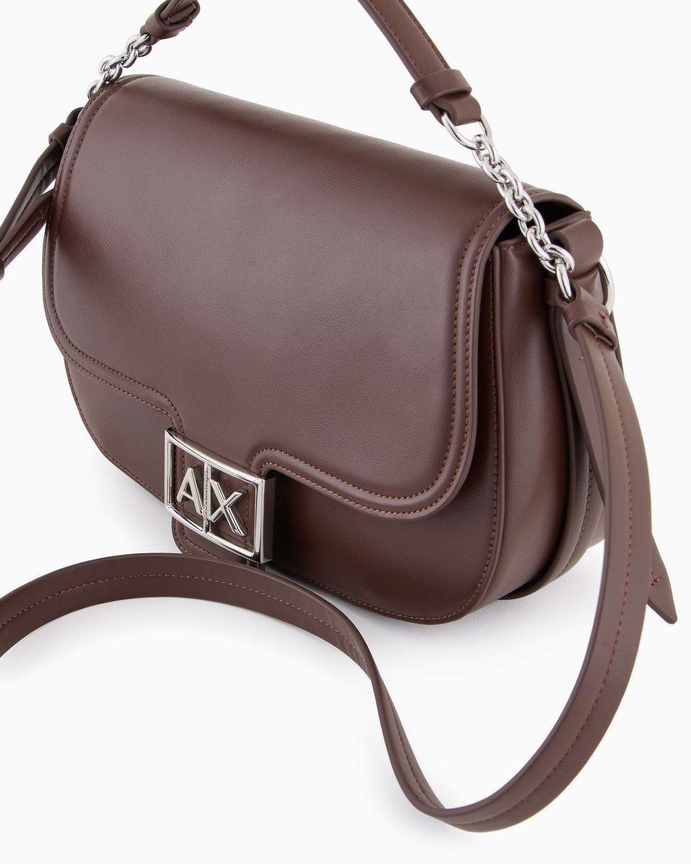 Rounded Mini-Bag with Monogram Logo (Brown)