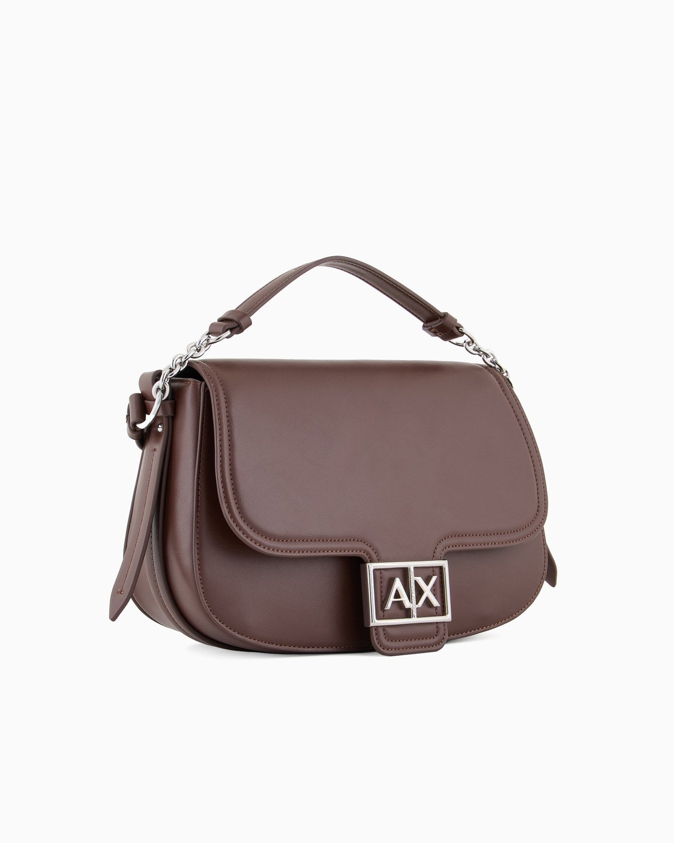 Rounded Mini-Bag with Monogram Logo (Brown)