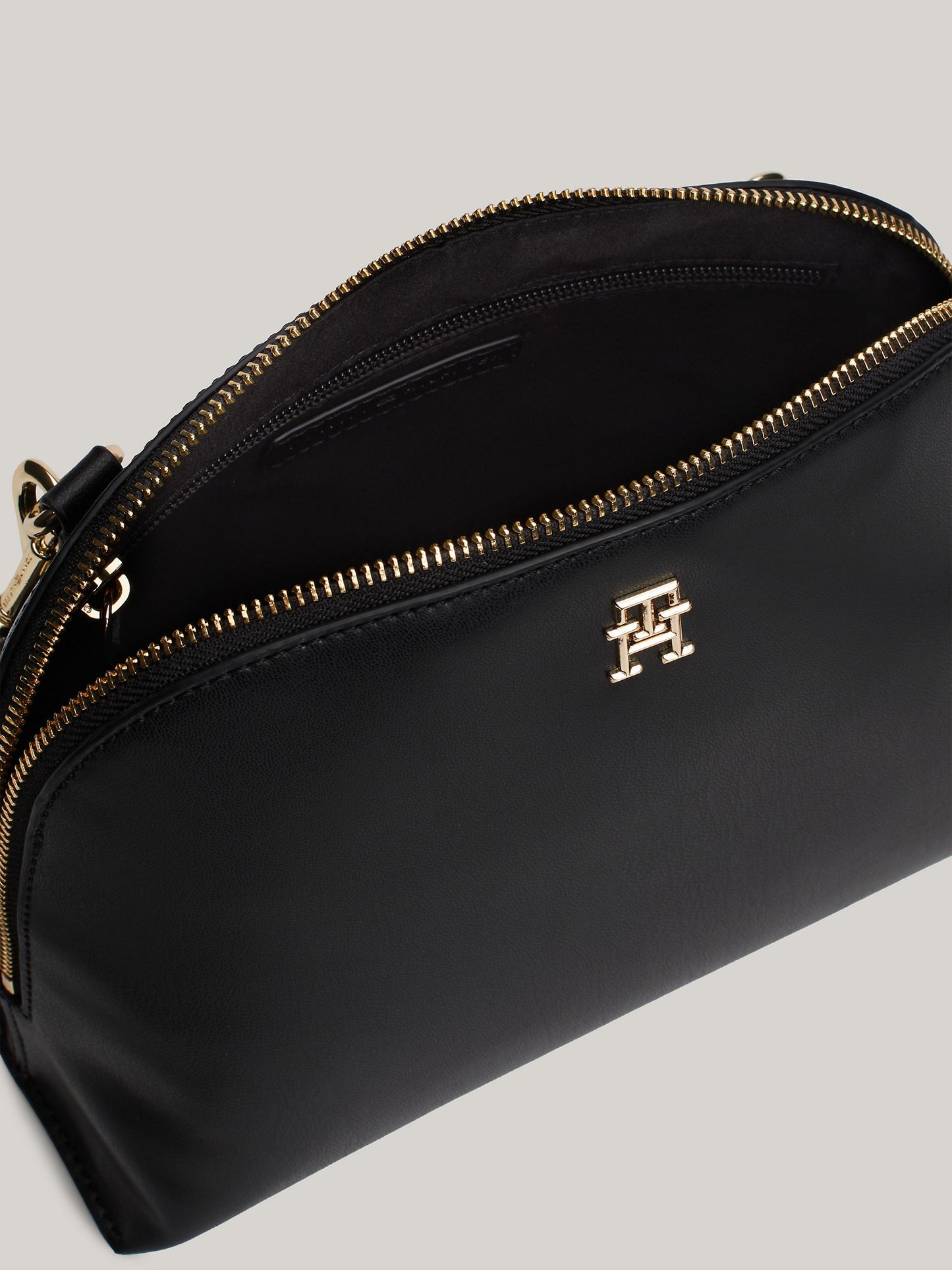 Monogram Plaque Crossbody Bag (Black)
