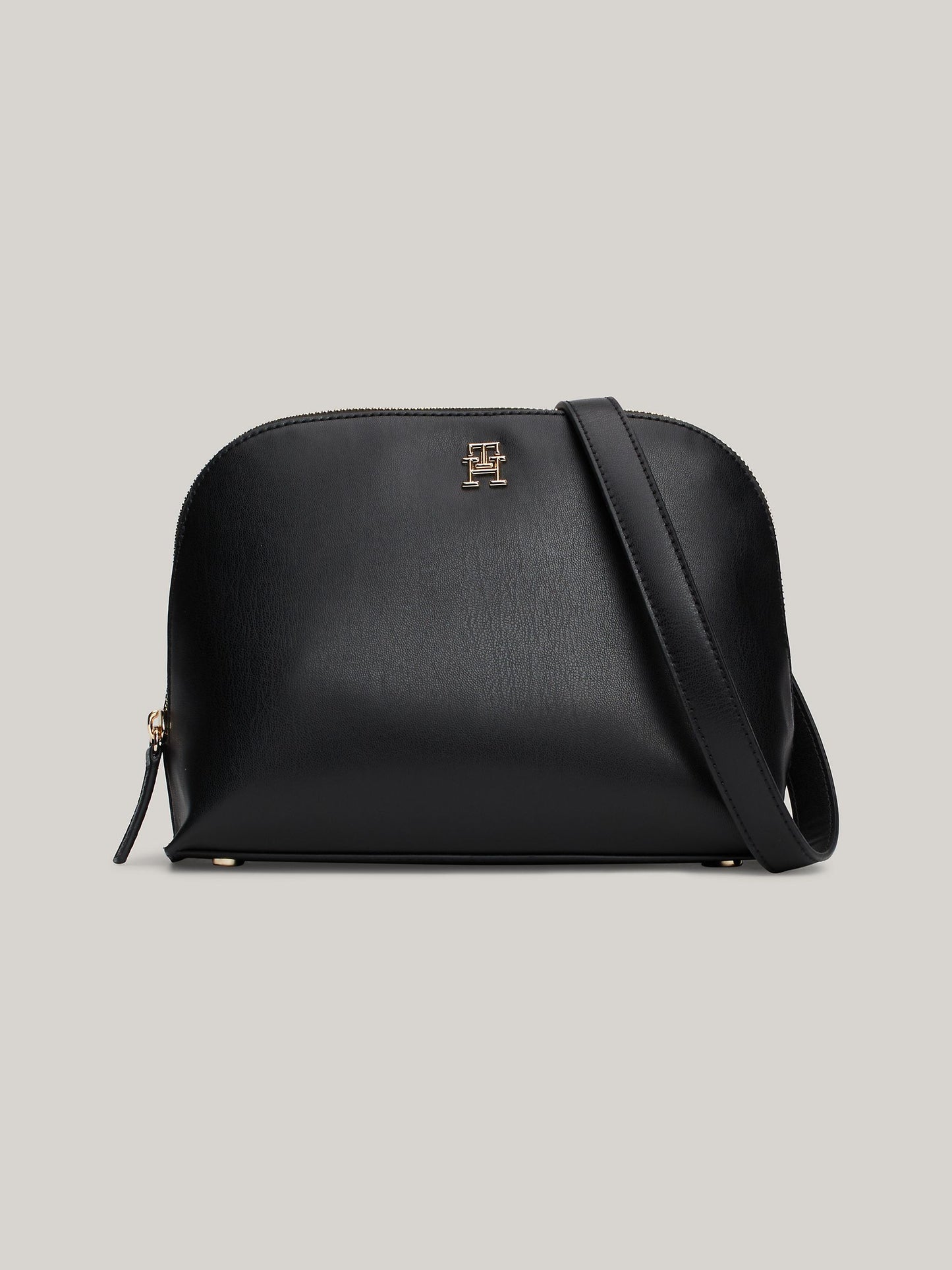 Monogram Plaque Crossbody Bag (Black)