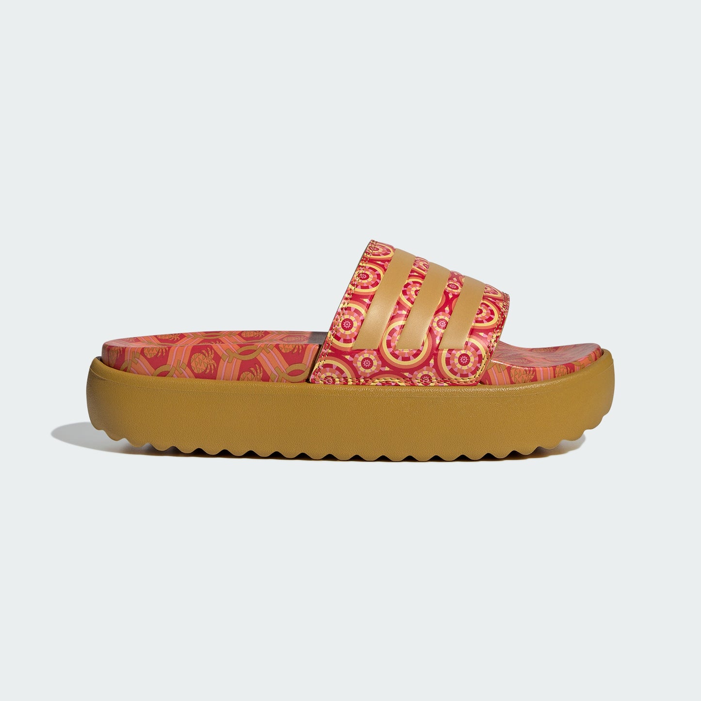 Adilette Platform Slides (Victory Gold/Tomato)