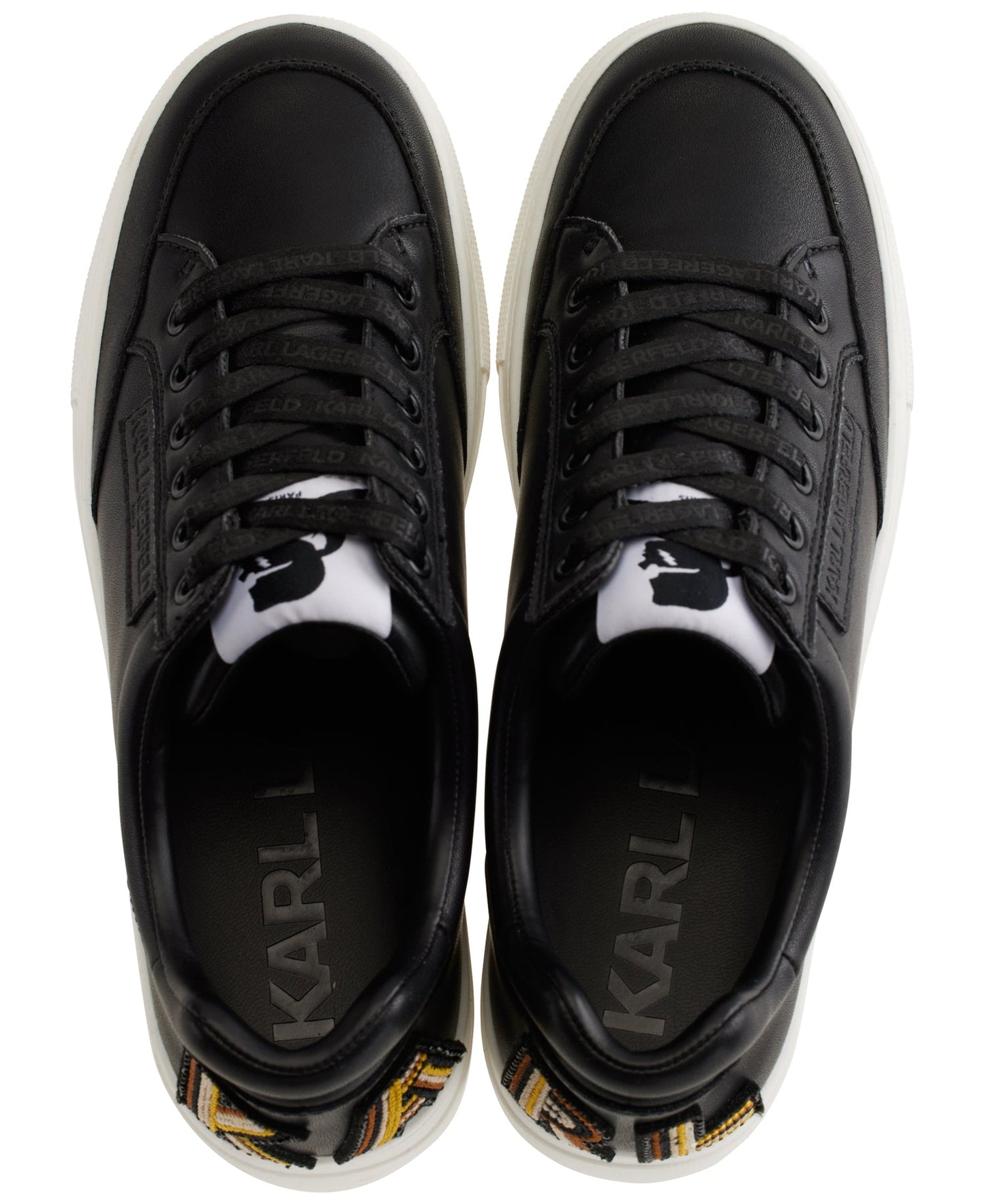 Calico Patch Embellished-Heel Sneakers (Black)