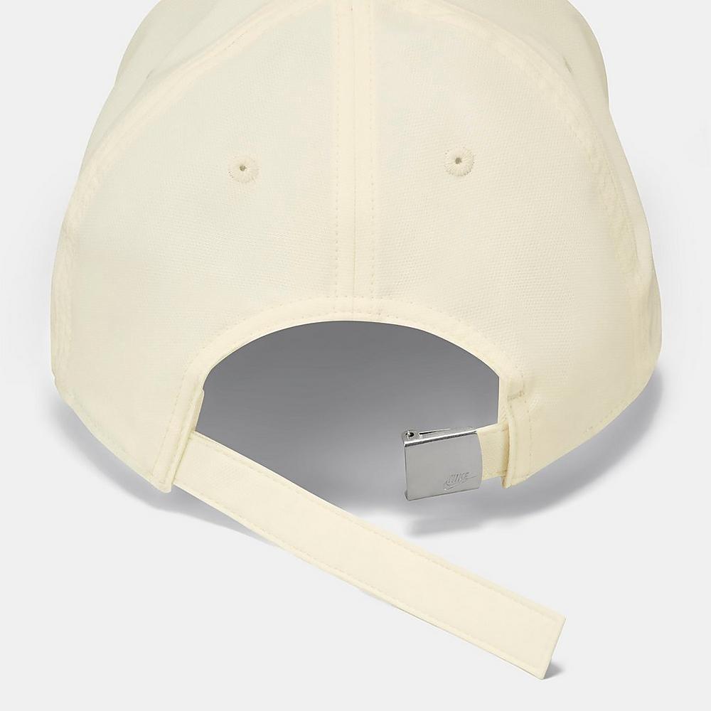 Structured Metal Logo Strapback Hat (Coconut Milk / Metallic Silver)