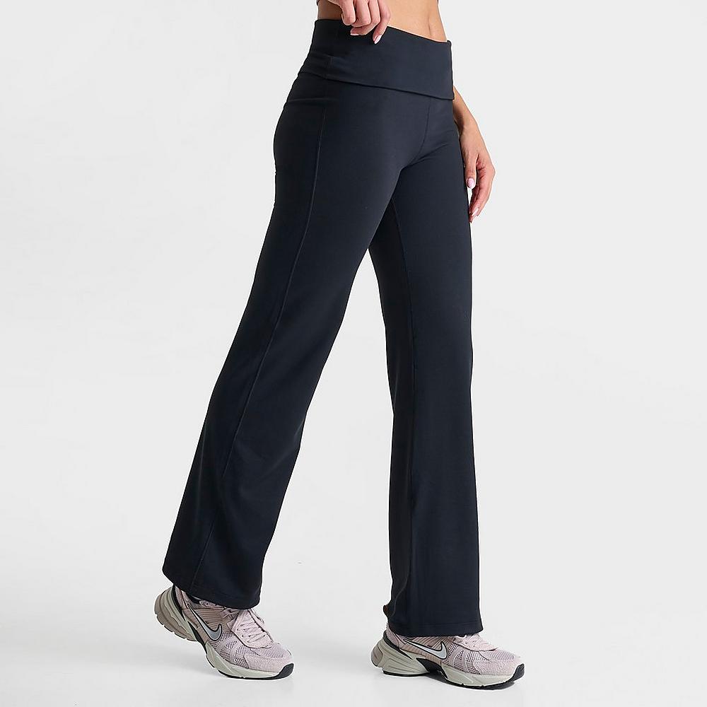 Dri-FIT High-Waisted Fold-Over Flare Leggings (Black)
