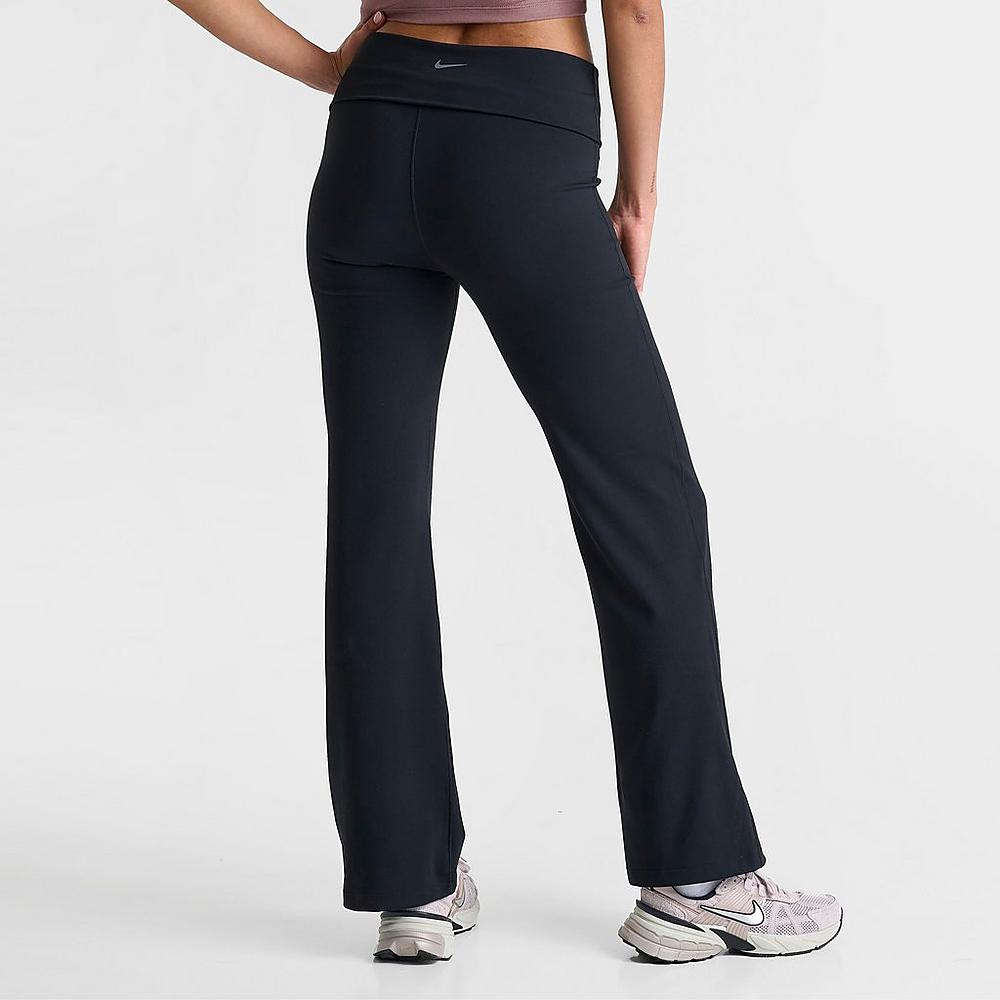 Dri-FIT High-Waisted Fold-Over Flare Leggings (Black)