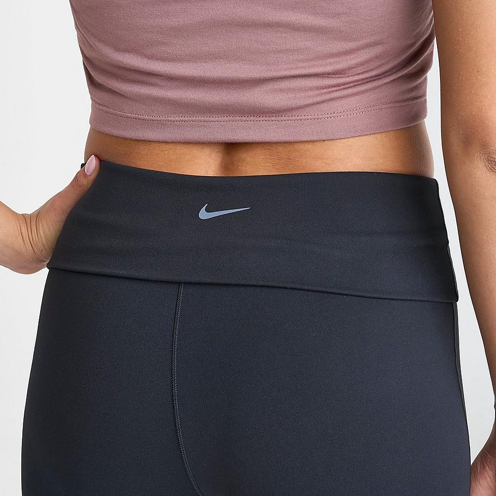 Dri-FIT High-Waisted Fold-Over Flare Leggings (Black)