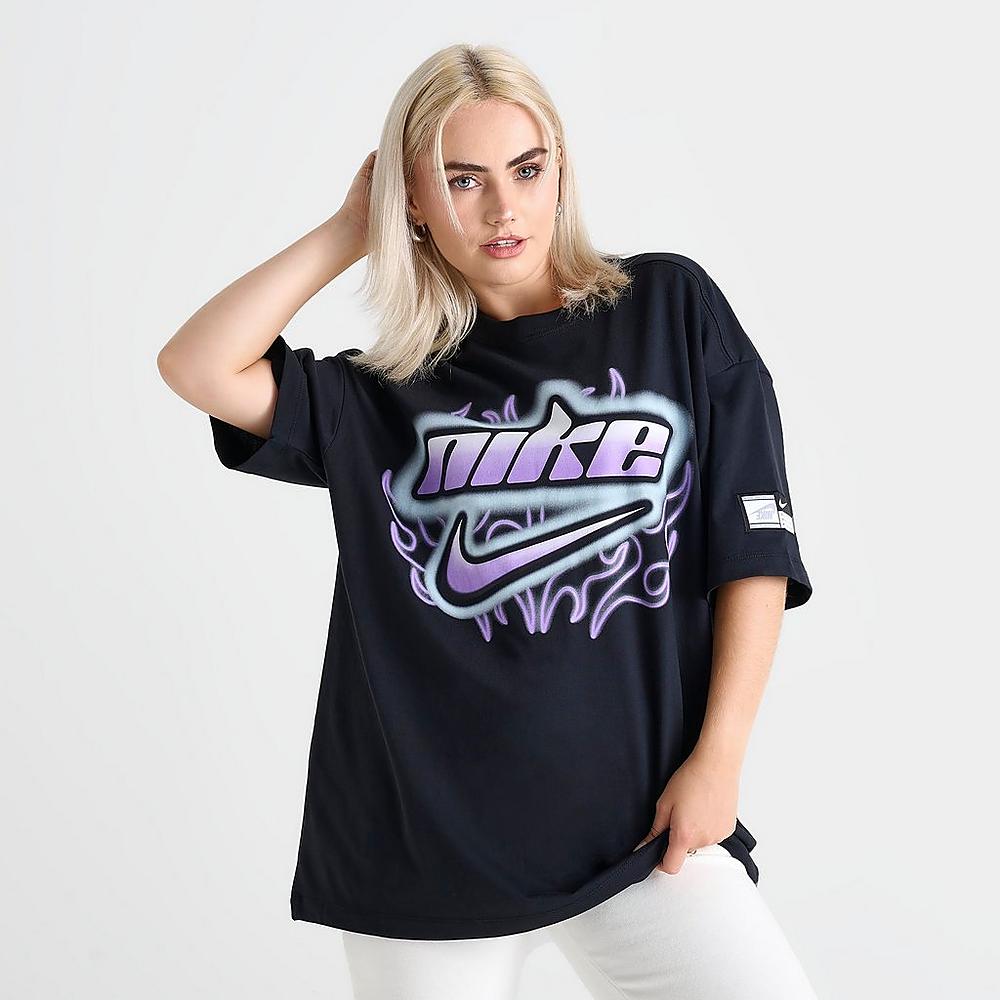 Oversized Short-Sleeve T-Shirt (Black / Multi)