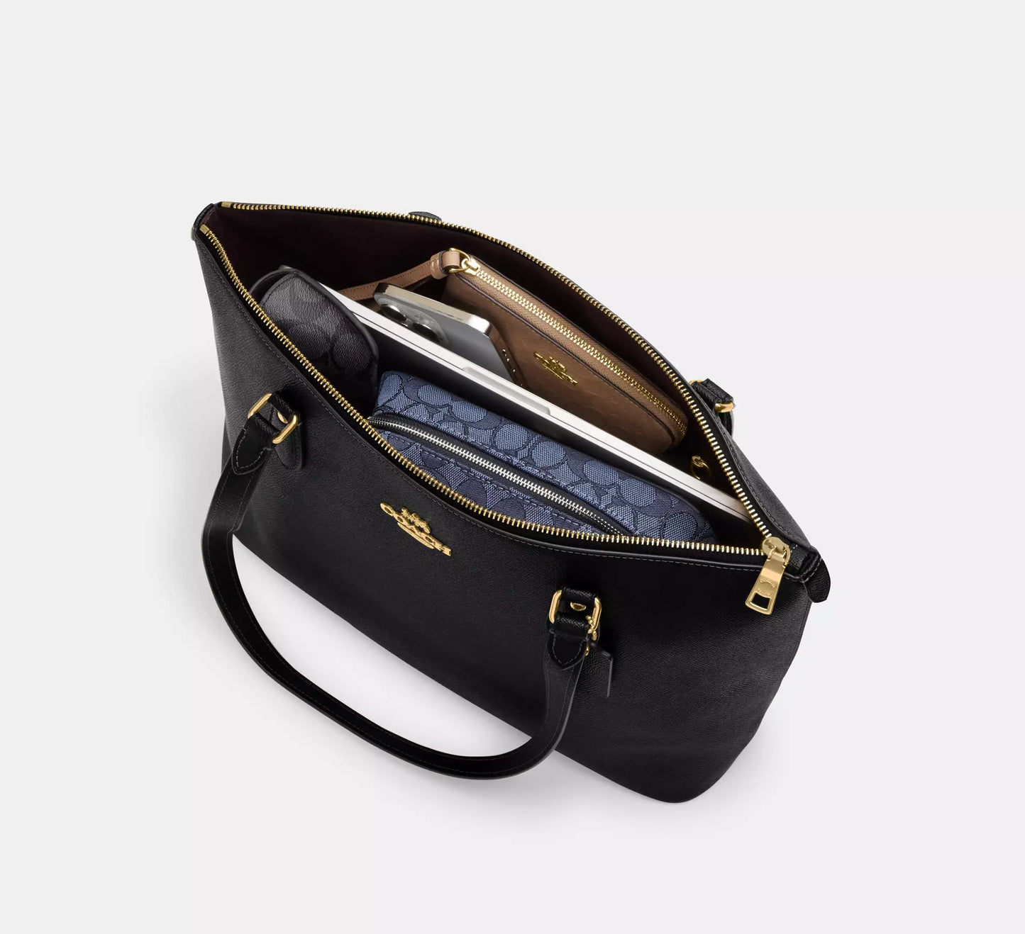 Gallery Tote Bag In Signature Canvas (Sand / Chalk)