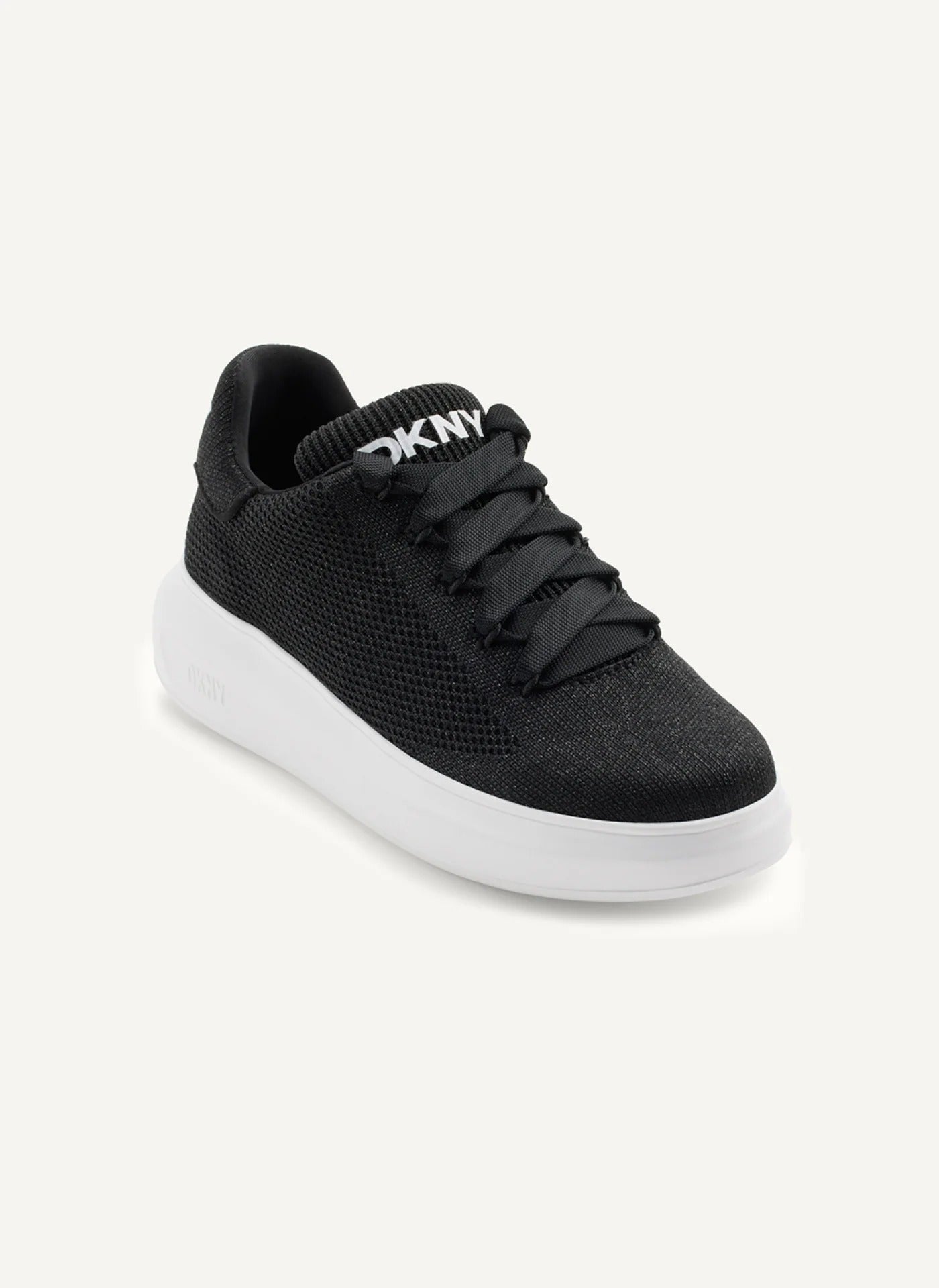 Jewel Knit Lace Up Sneaker (Black)