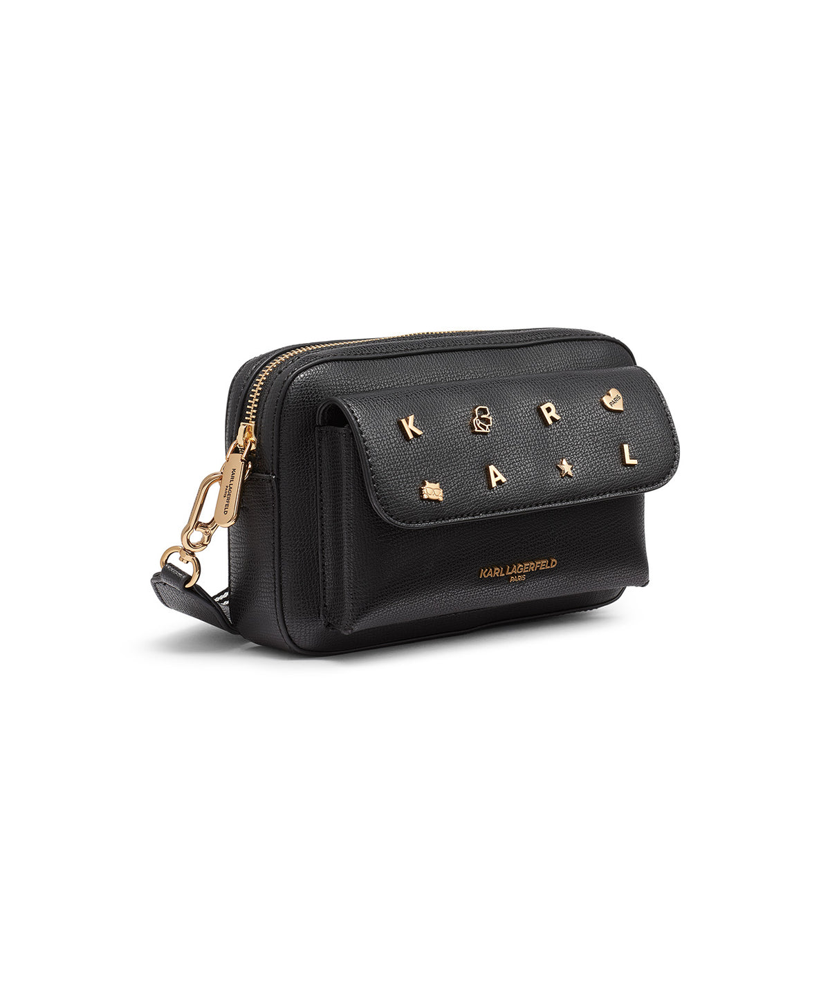 Maybelle Camera Crossbody (Black / Gold)