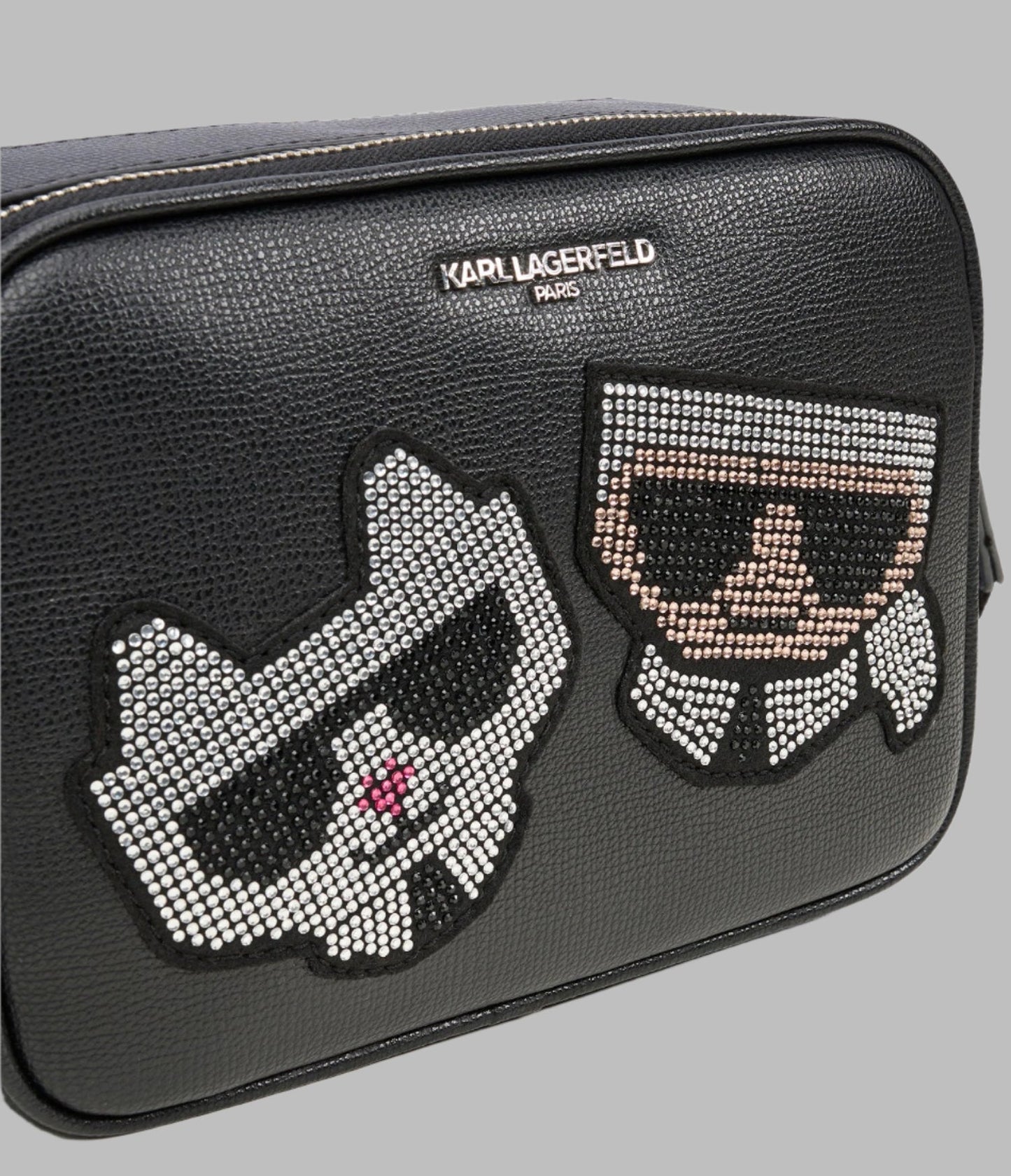 Maybelle Rhinestone Duo Crossbody (Black)